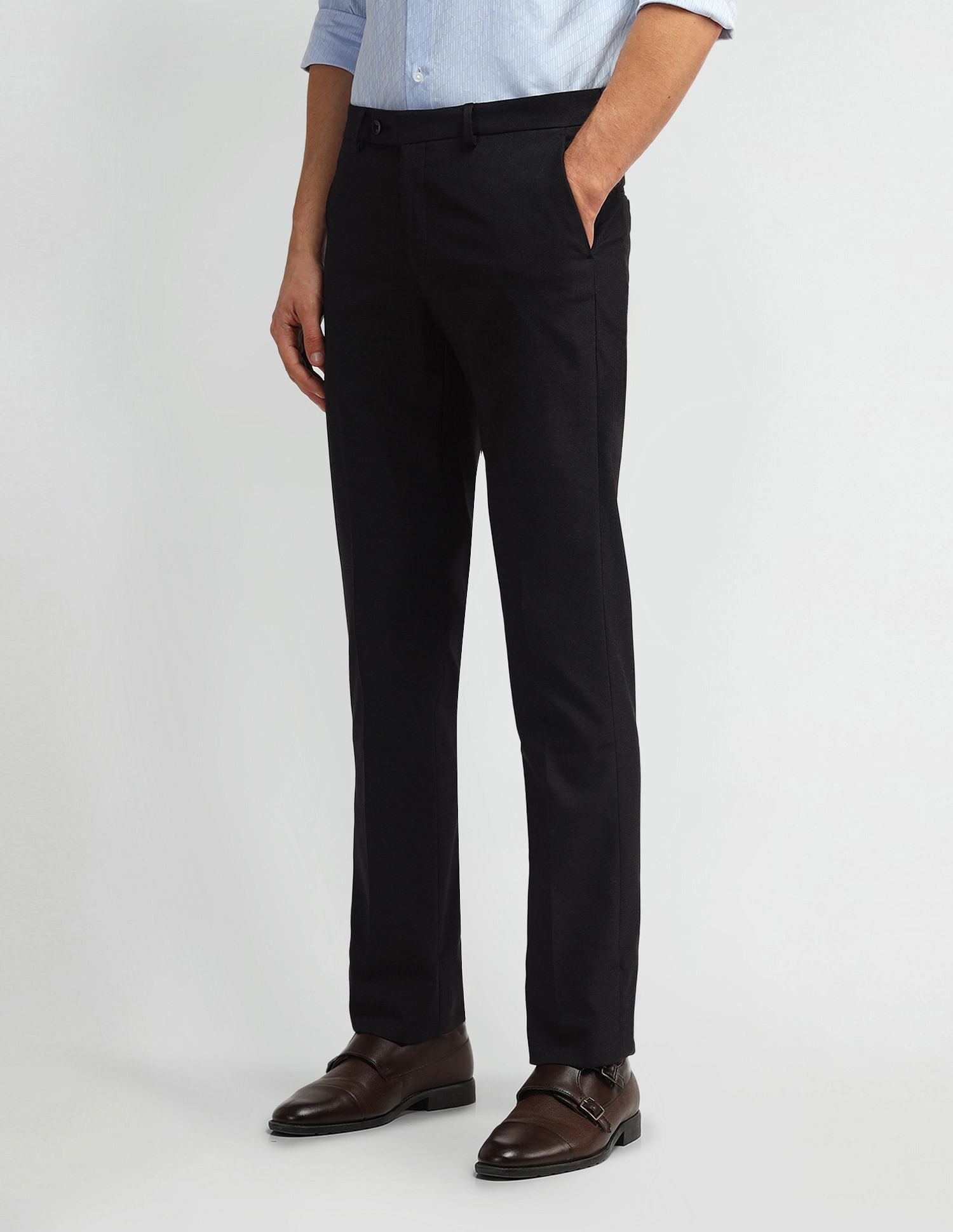 Arrow Slim Fit Mid Rise Trousers