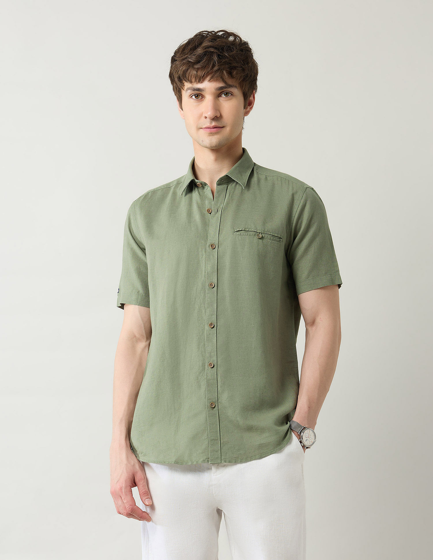 Arrow Sport Pure Linen Slim Fit Shirt