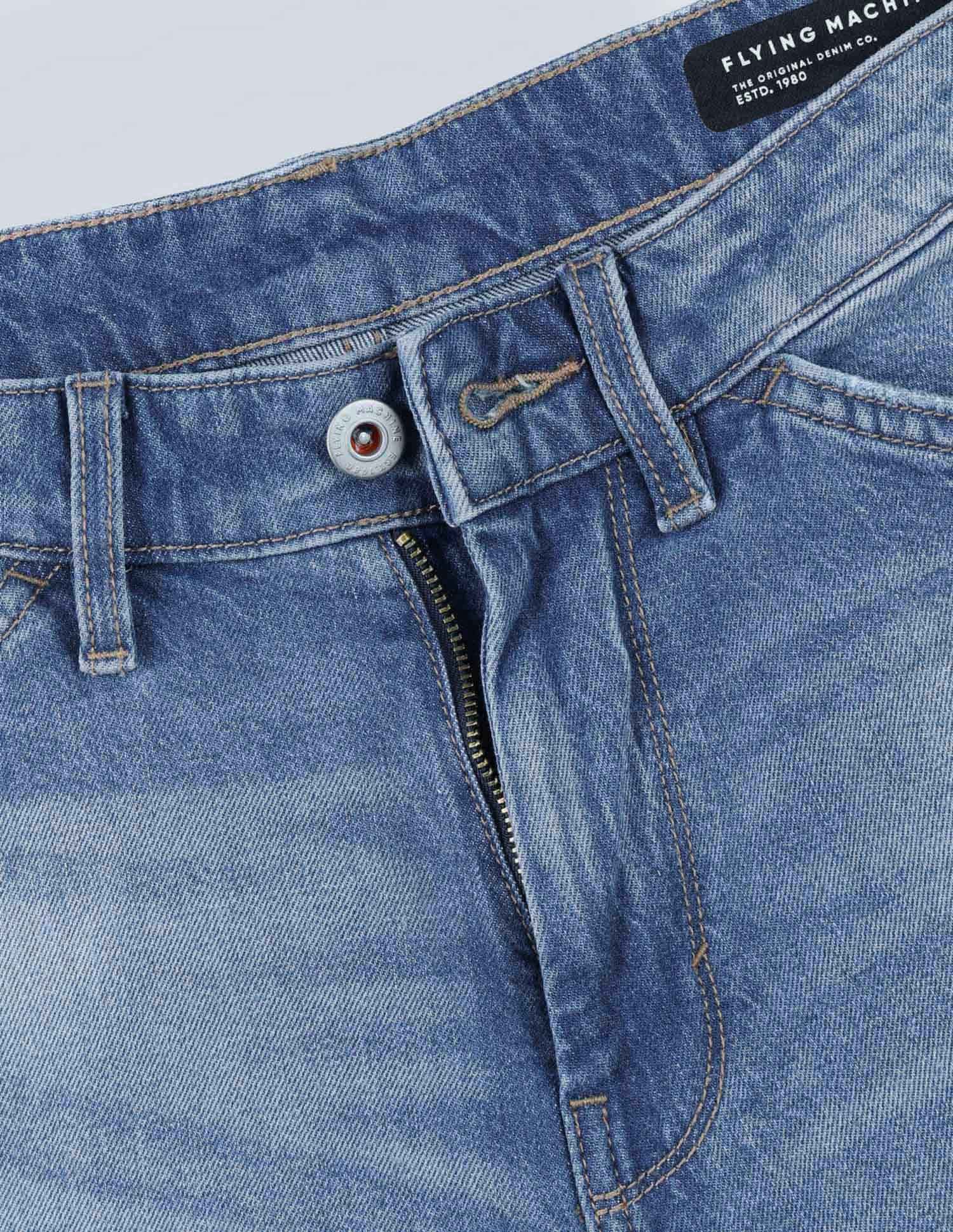 Flying Machine K-Crop Fit Lightly Distressed Jeans