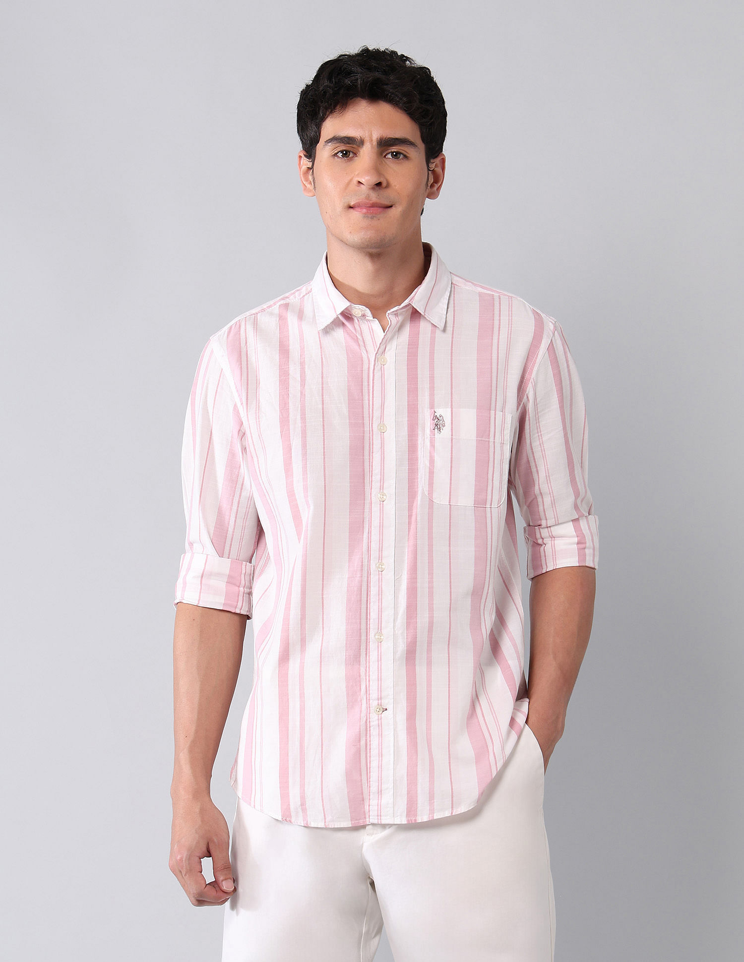 U.S. Polo Assn. Denim Co. Vertical Striped Pure Cotton Shirt