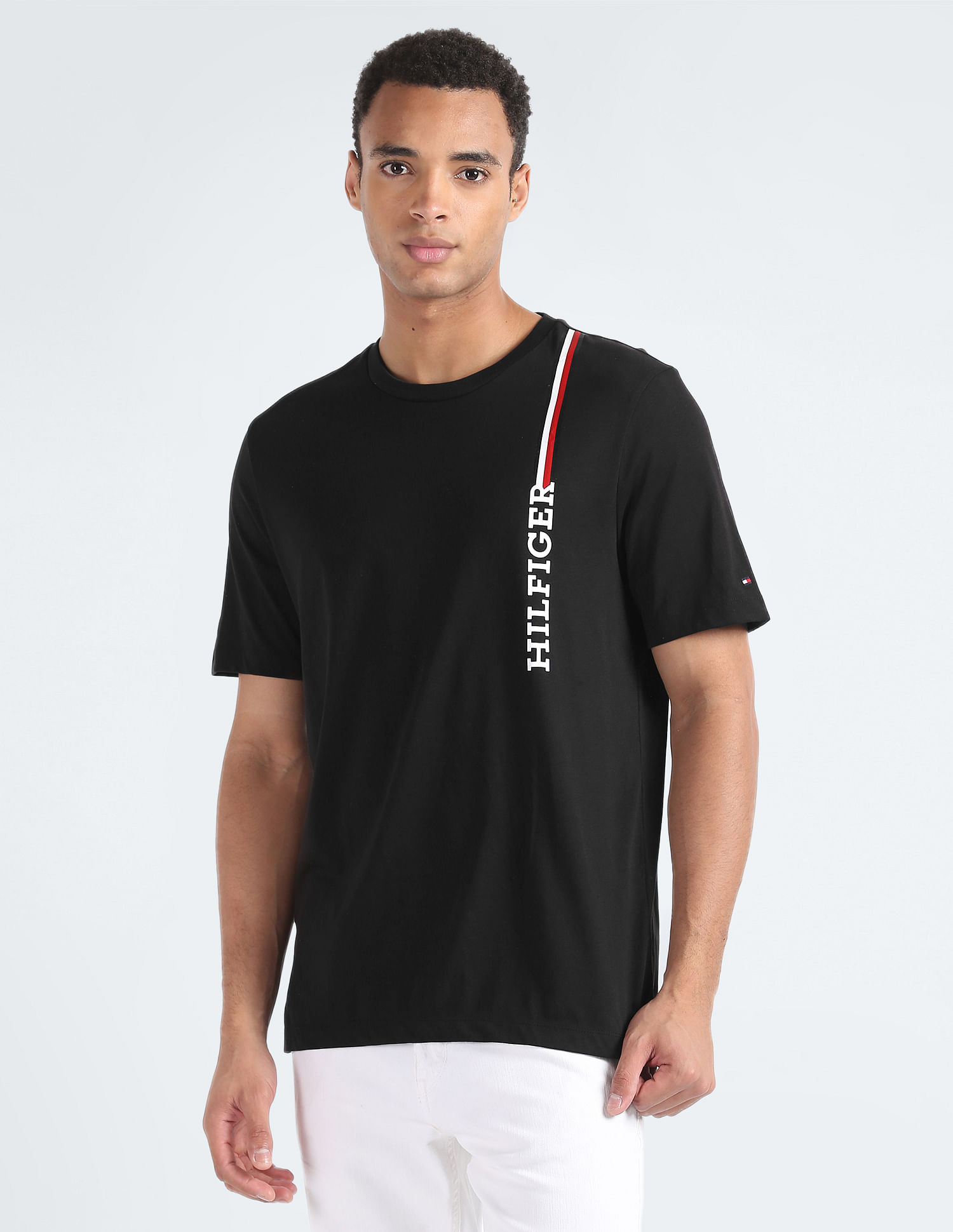 Tommy Hilfiger Monotype Vertical Stripe Cotton T-Shirt
