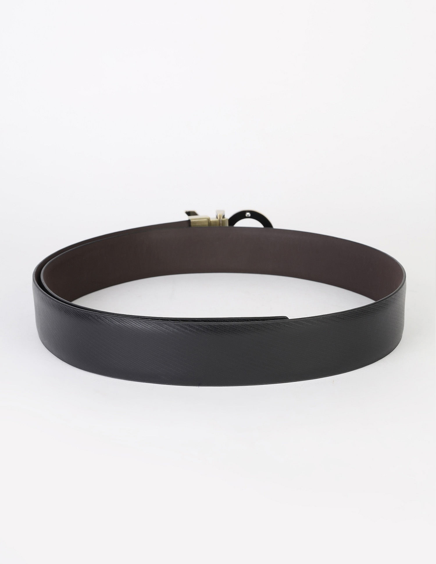 Calvin Klein Textured Brown Leather Reversible Belts