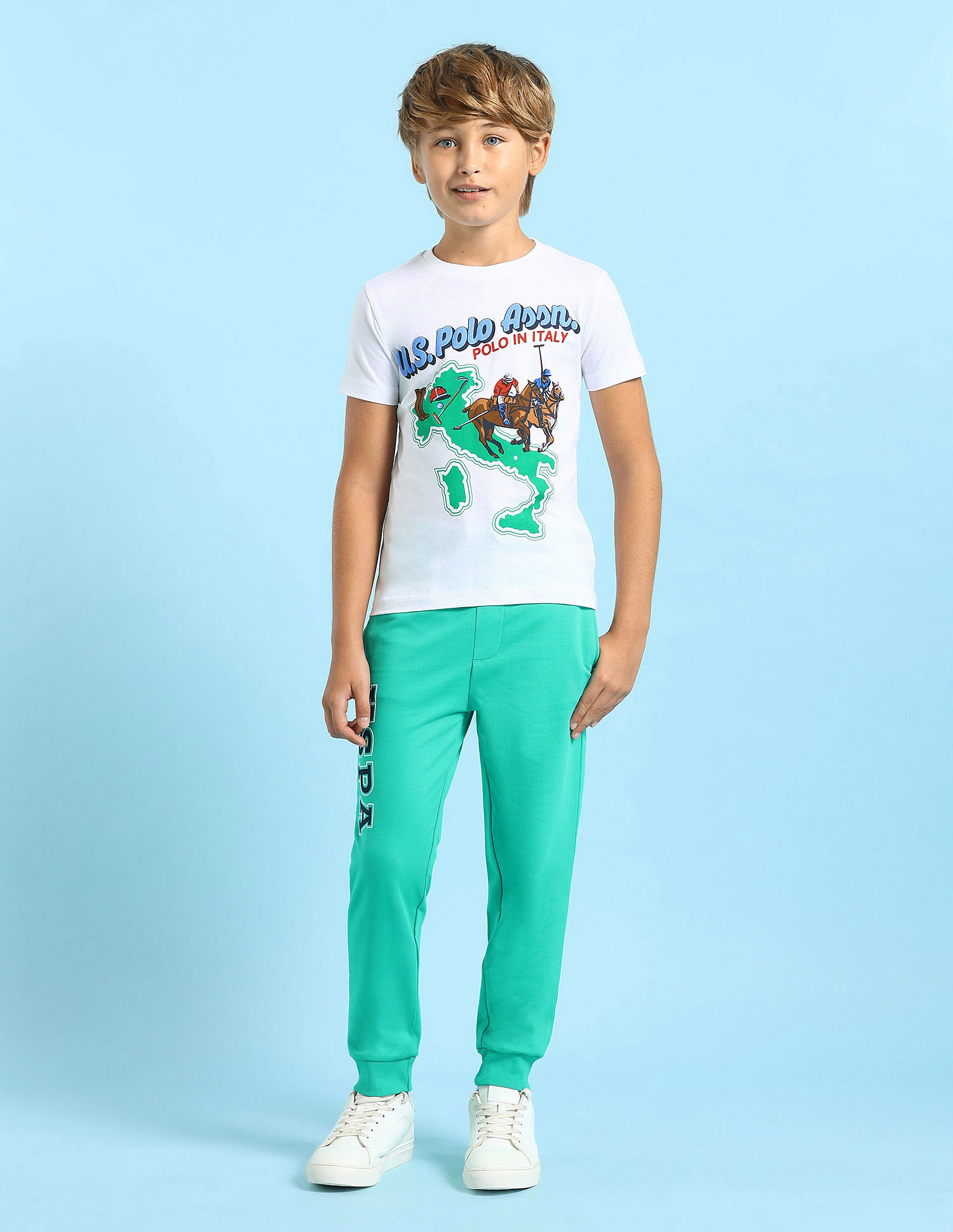 U.S. Polo Assn. Kids Boys Graphic Printed Regular Fit T-Shirt