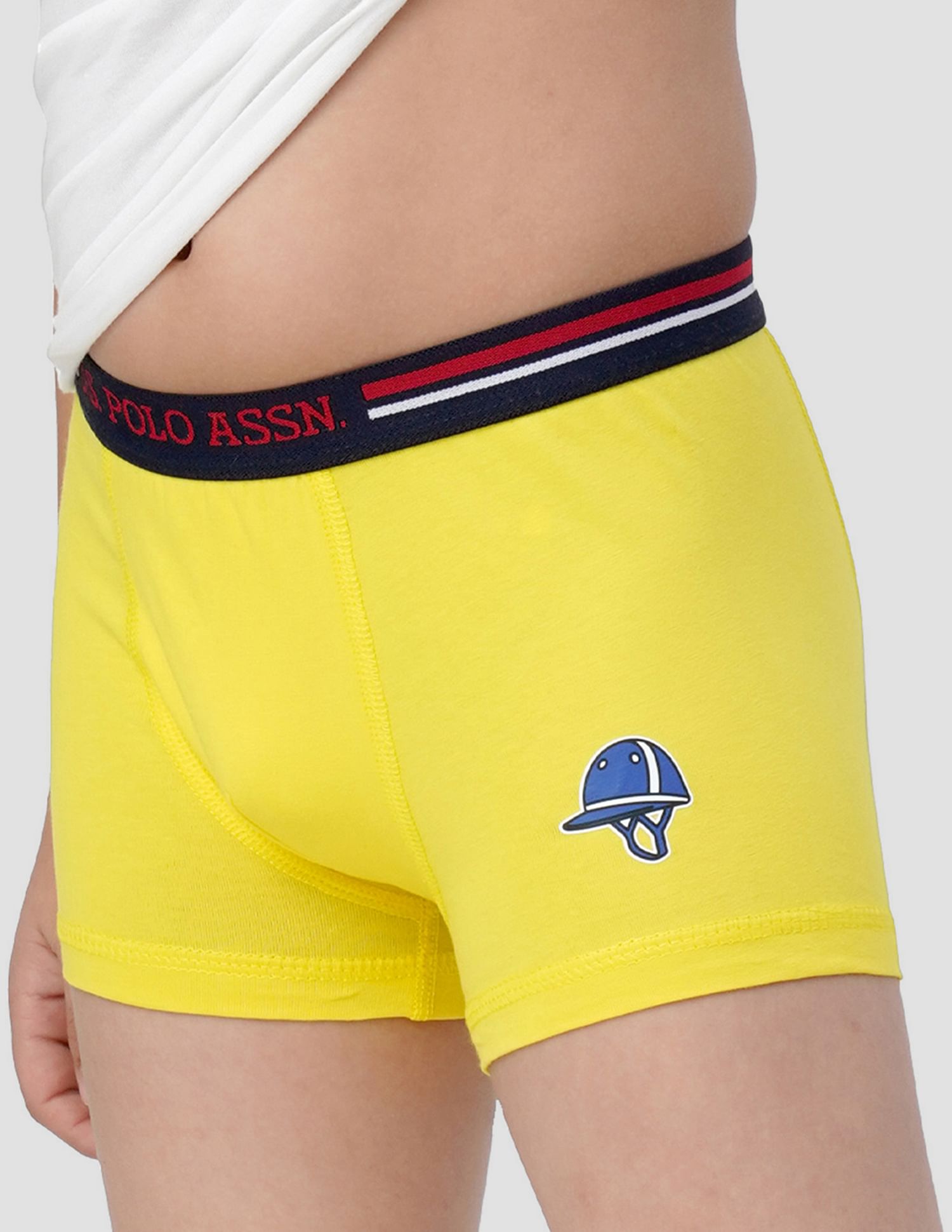 USPA Innerwear Boys Mid Rise Cotton Spandex IKTB Trunks - Pack Of 2