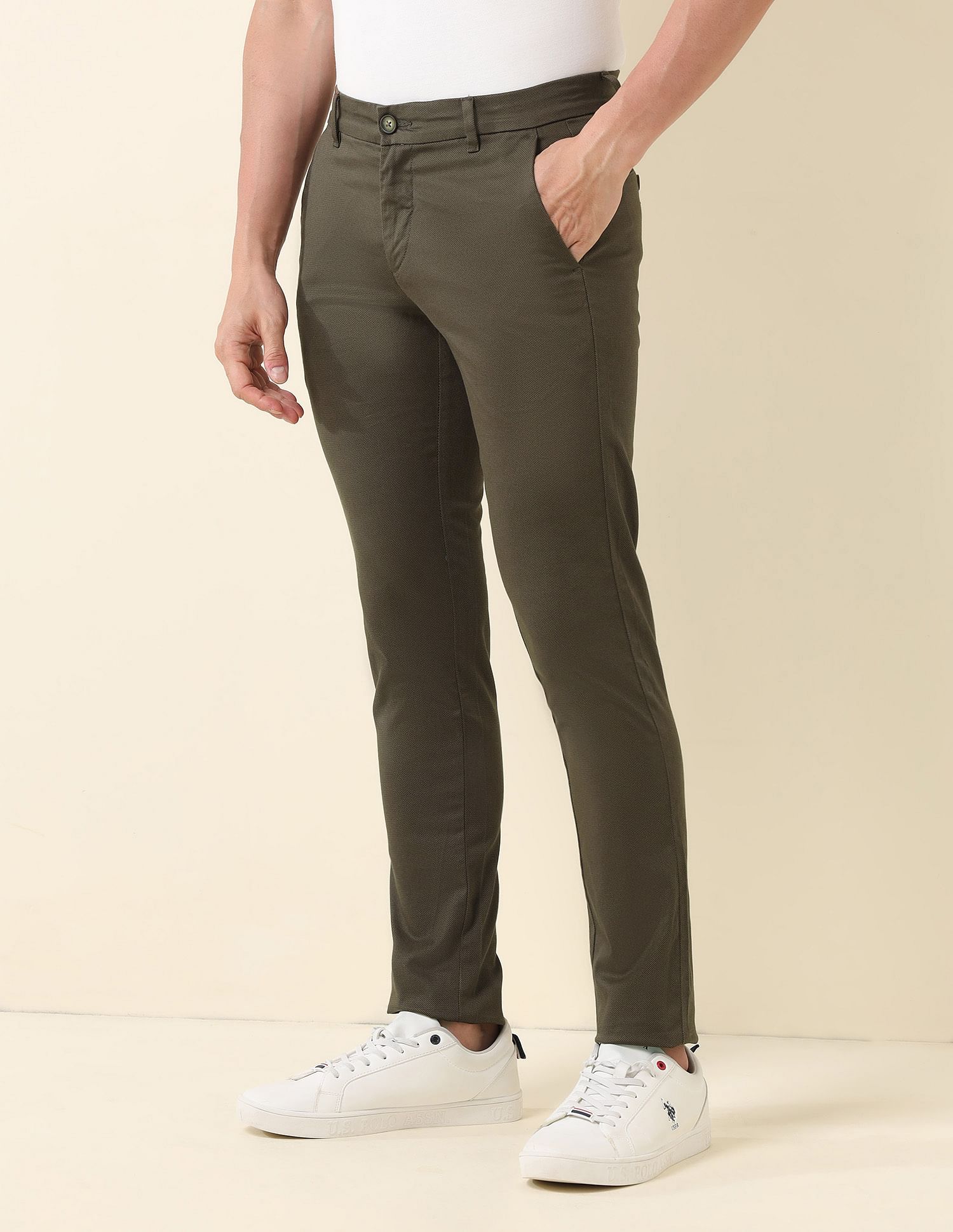 U.S. Polo Assn. Austin Slim Fit Mid Rise Trousers