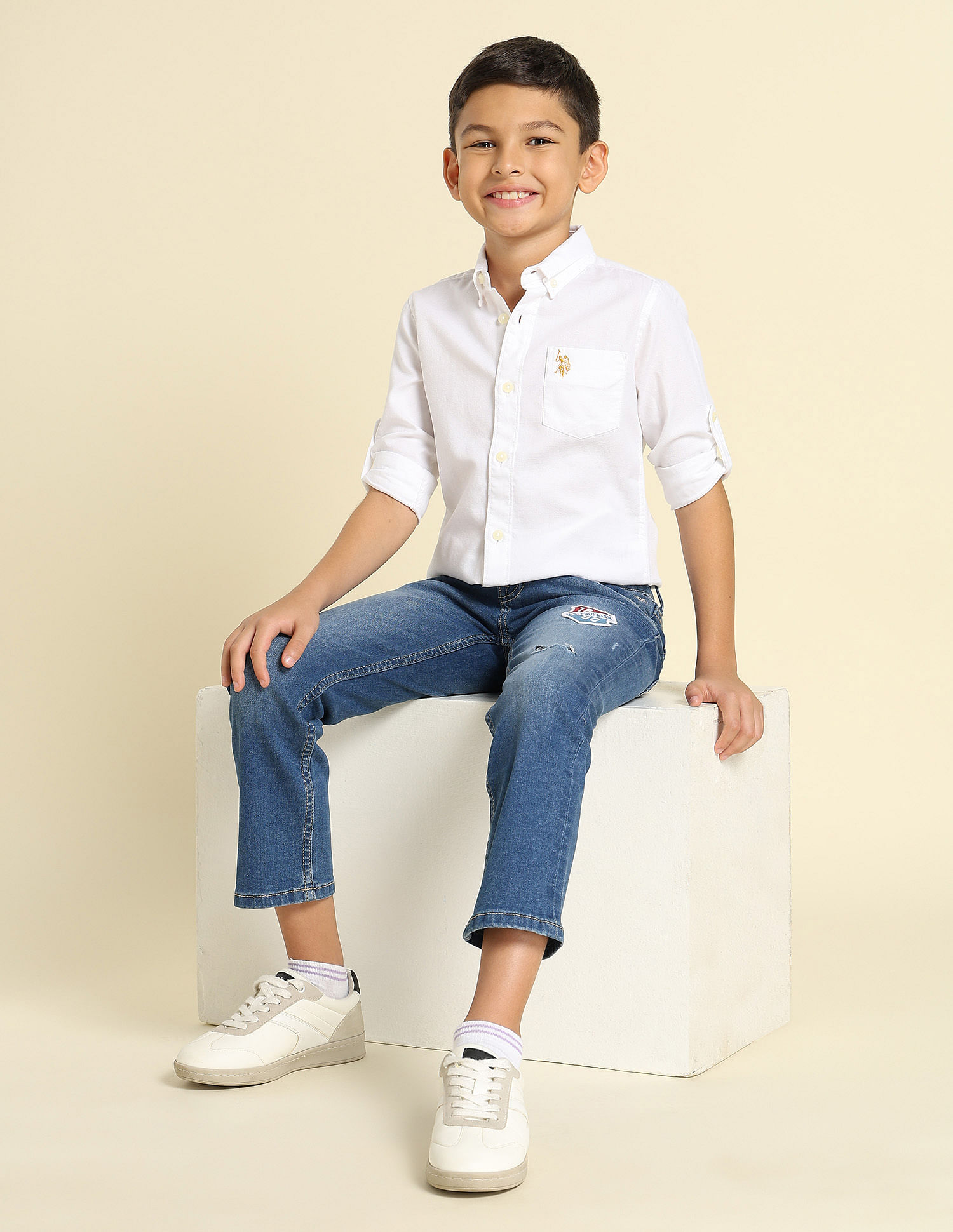U.S. Polo Assn. Kids Boys Button Down Collar Cotton Shirt