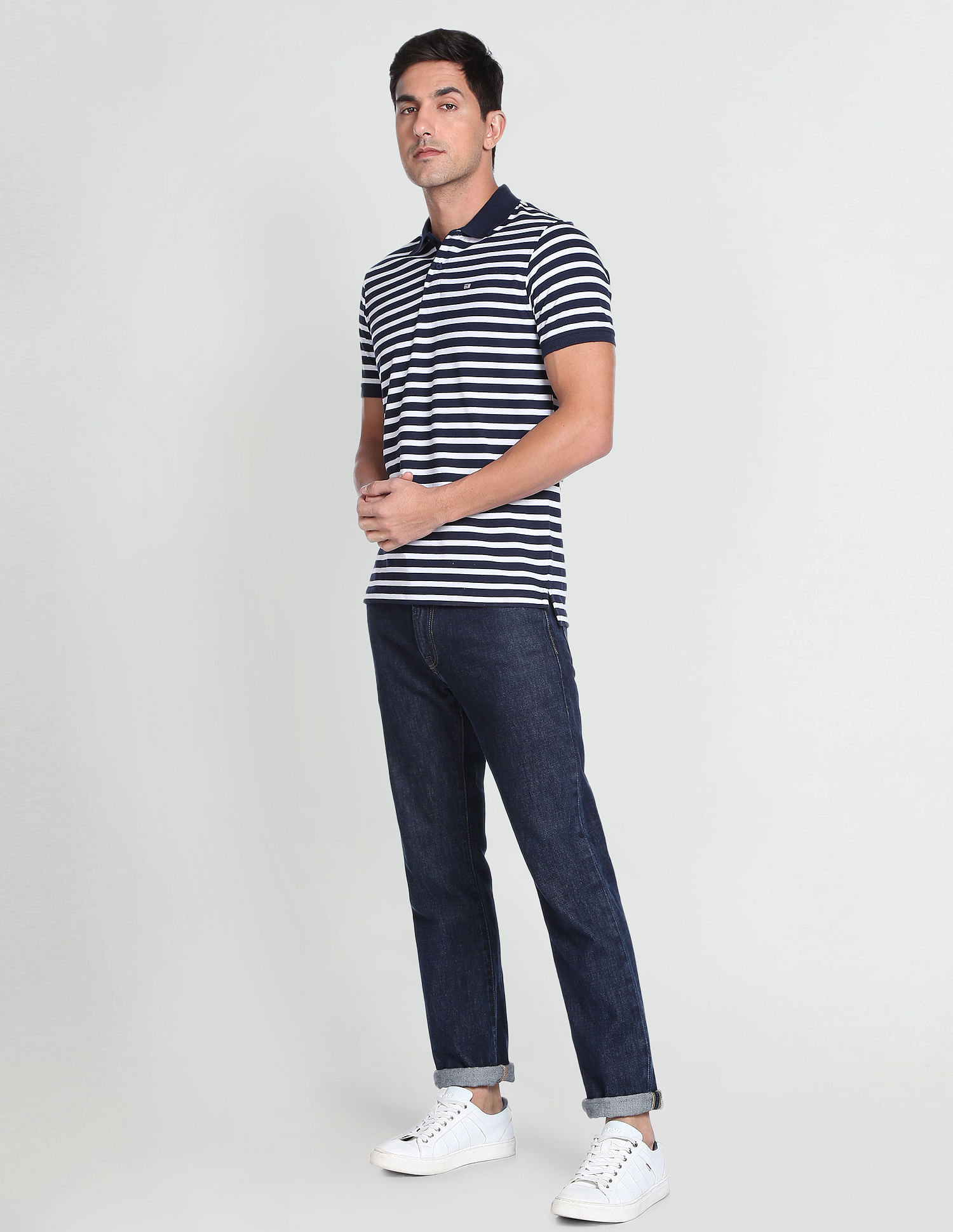 Arrow Sports Striped Polo Shirt