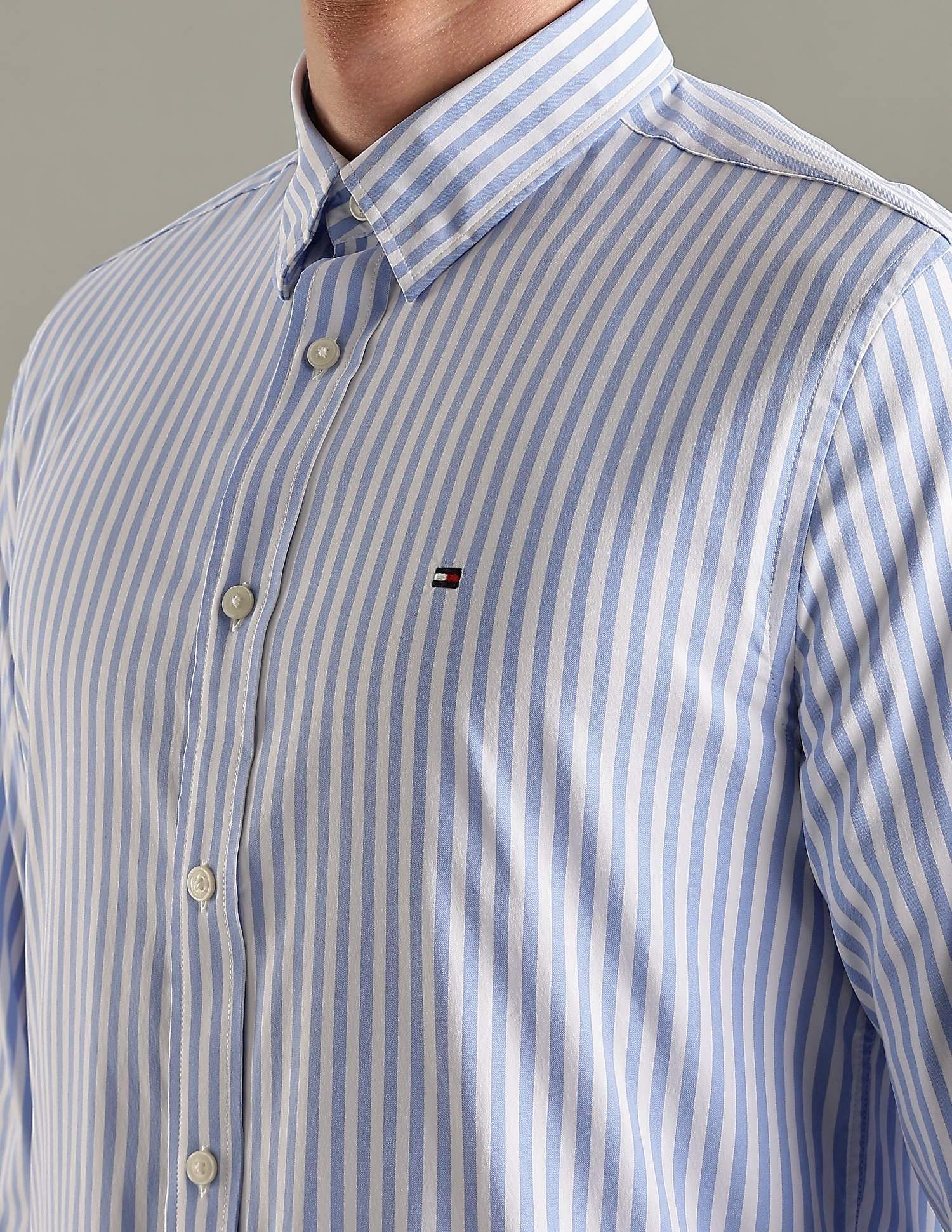 Tommy Hilfiger Striped Regular-Fit Twill Woven Shirt