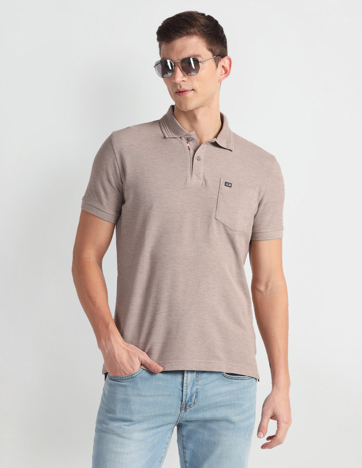 Arrow Sports Solid Logo Polo Shirt