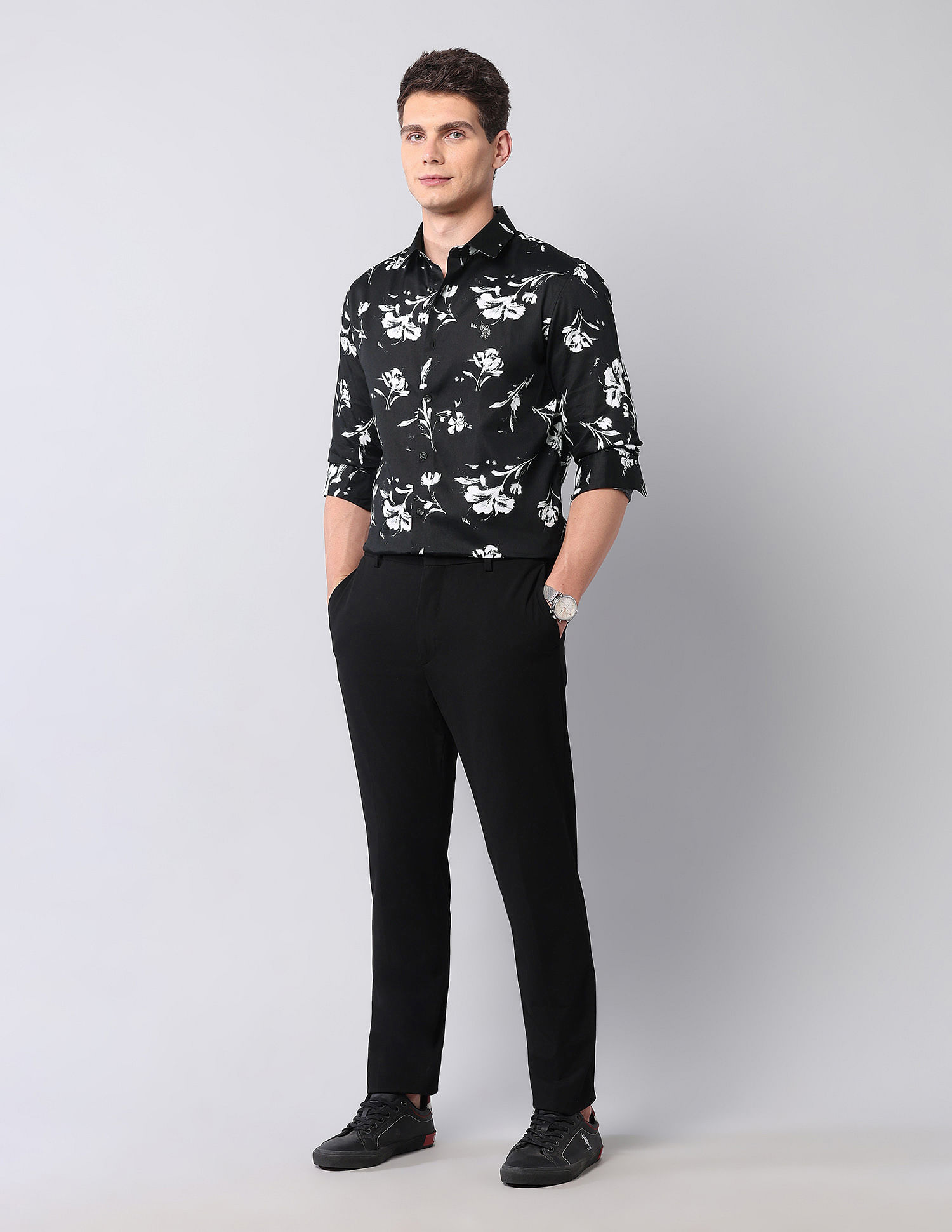 U.S. Polo Assn. Denim Co. Floral Printed Satin Shirt