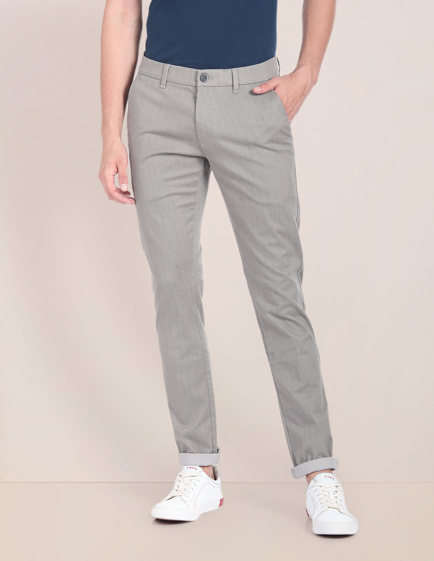 U.S. Polo Assn. Geometric Print Mid Rise Trousers