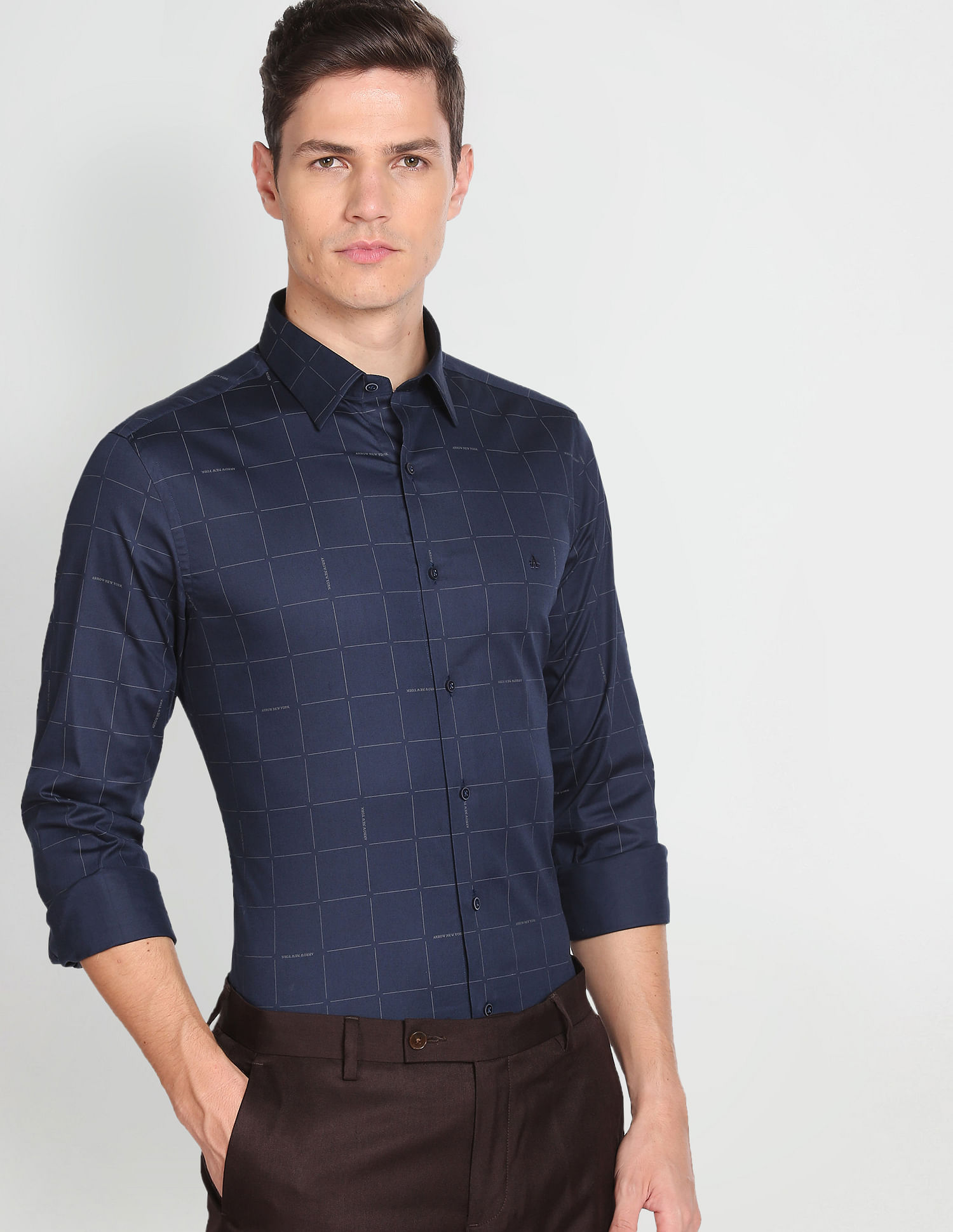 Arrow Newyork Brooklyn Super Slim Fit Cotton Formal Shirt