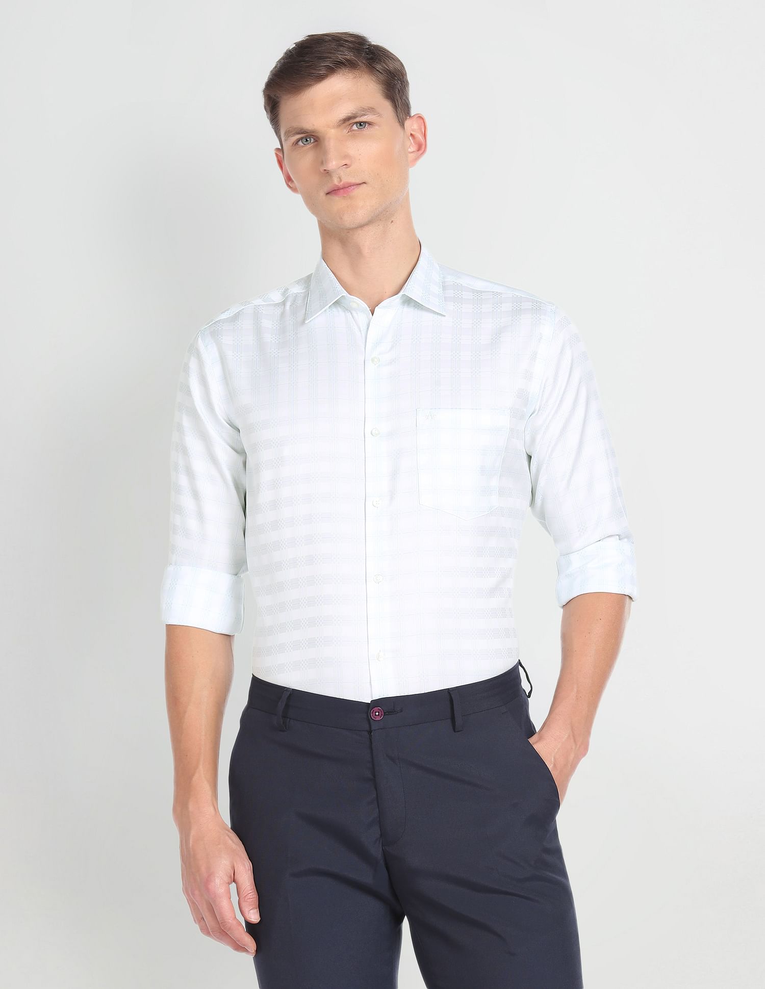 Arrow Tartan Check Slim Fit Auto Press Shirt