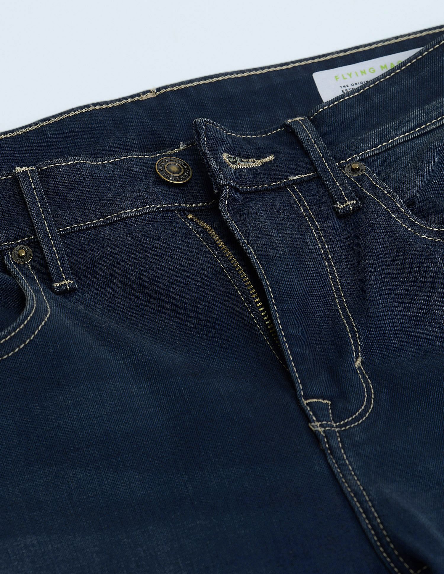 Flying Machine Slash Slim Tapered Washed Jeans