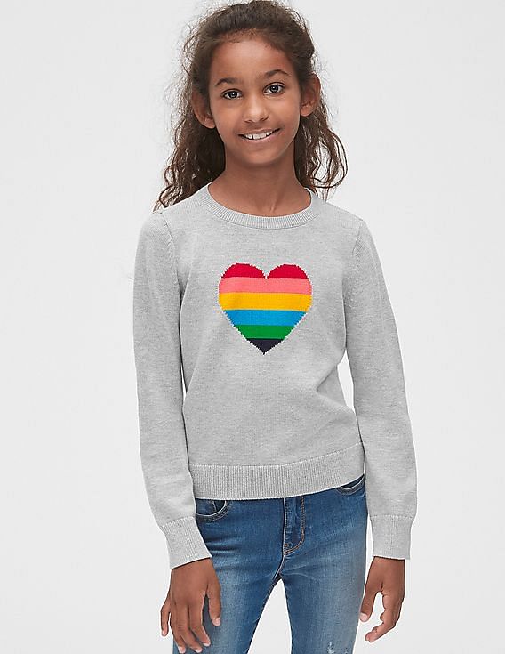 Gap rainbow shop heart sweater