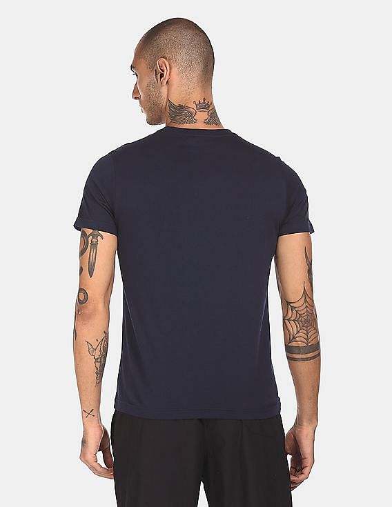 USPA Innerwear Men Navy I633 Comfort Fit Solid Cotton T-Shirt - Pack Of 1