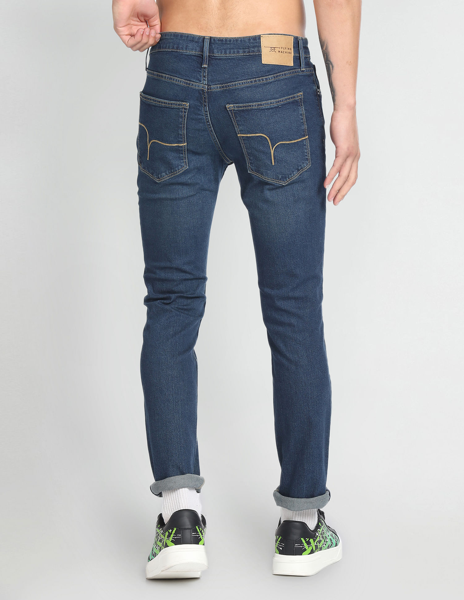 Flying Machine Freddie Slim Straight Fit Stone Wash Jeans