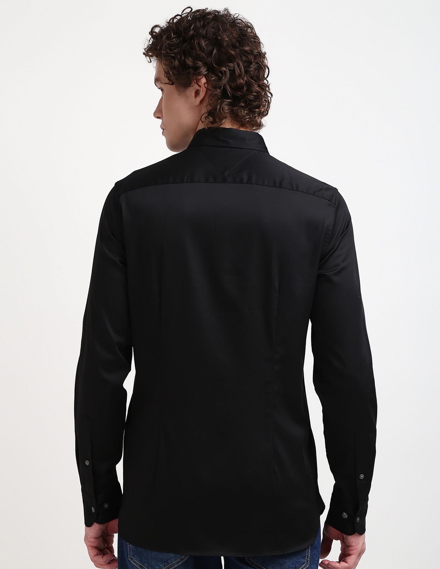 Tommy Hilfiger Solid Satin Slim Fit Shirt