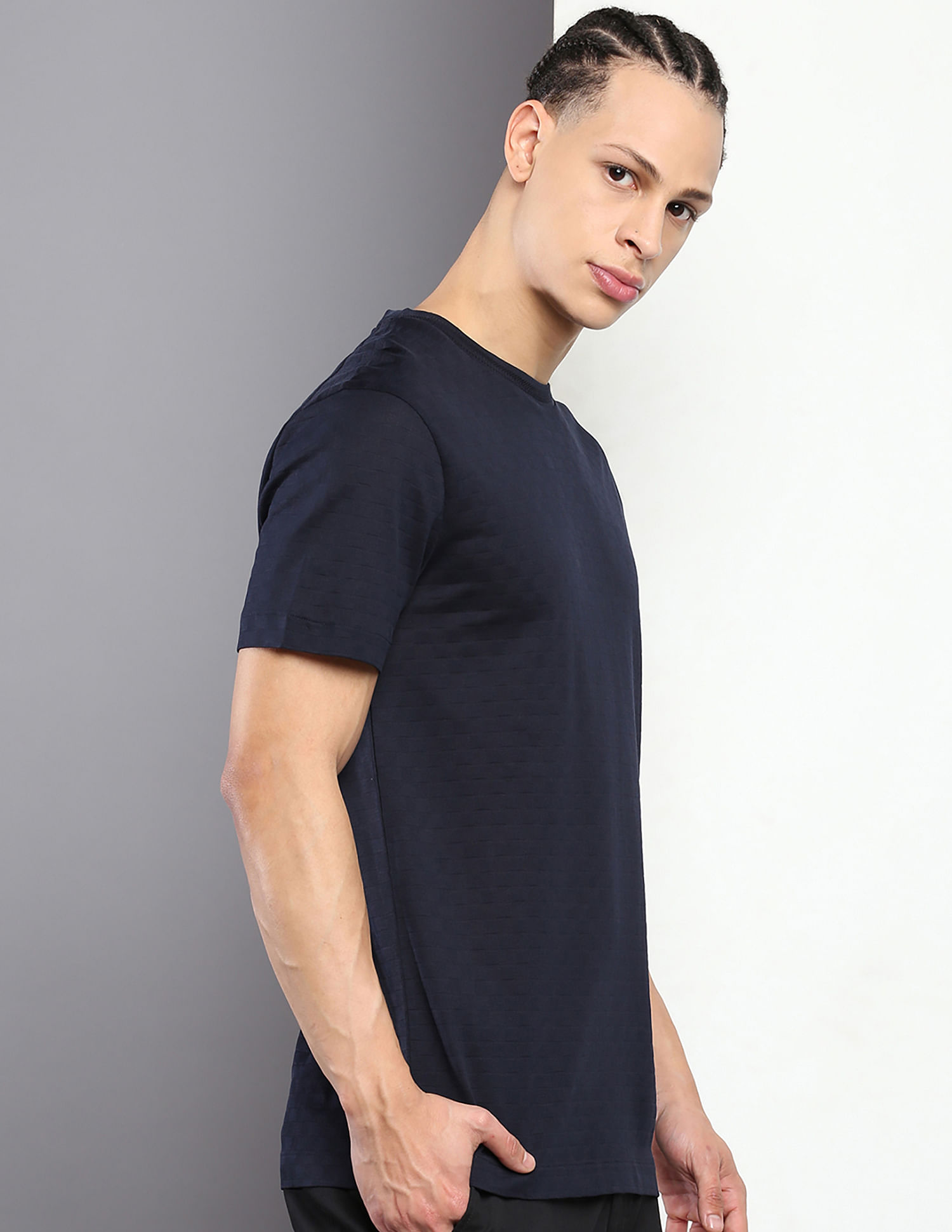 Tommy Hilfiger Textured Check Regular Fit T-Shirt