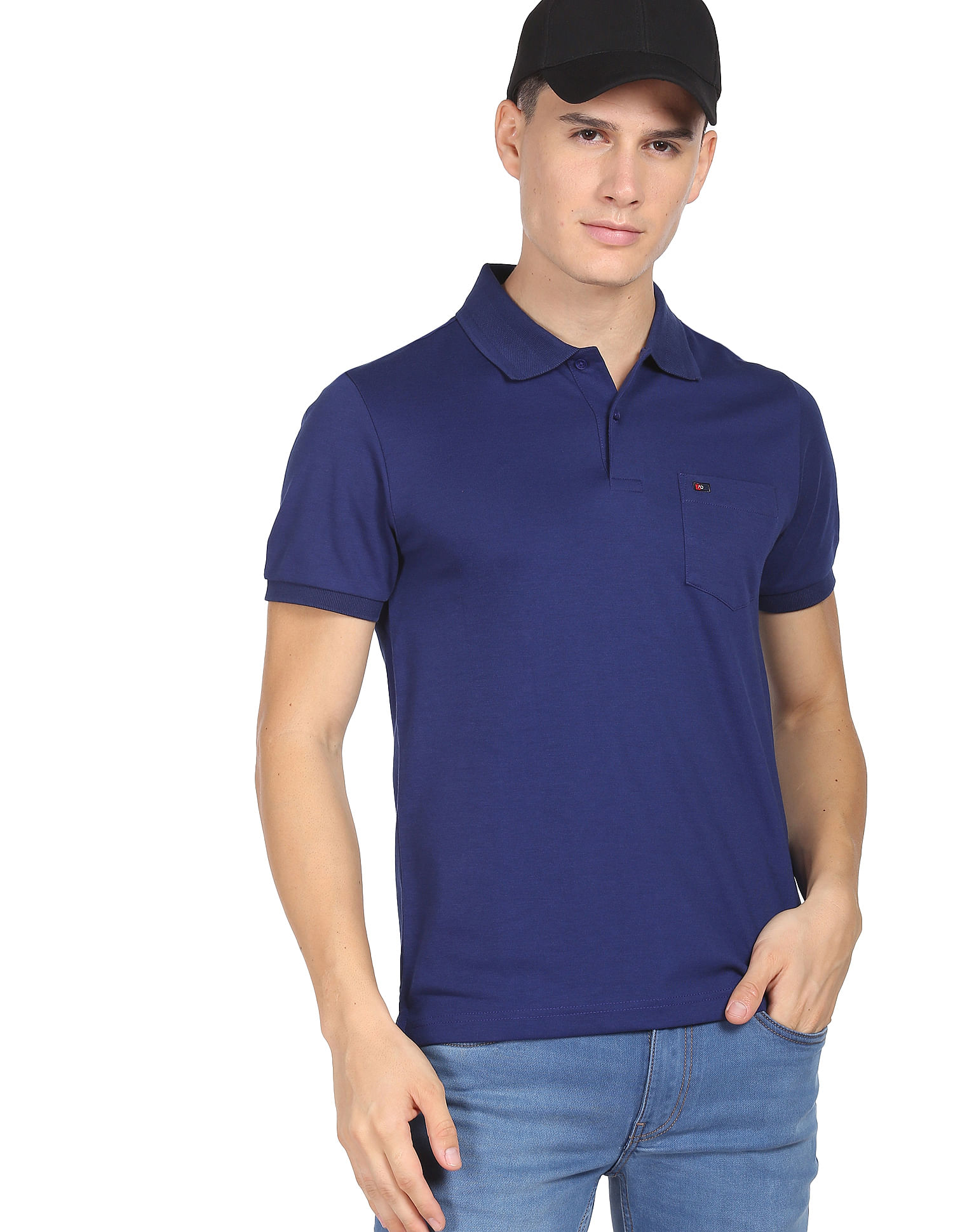 AD by Arvind Chest Pocket Easy Polo Shirt