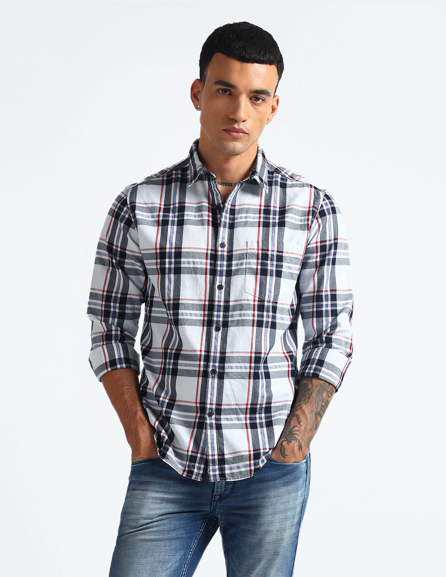 Flying Machine Tartan Check Slim Fit Shirt