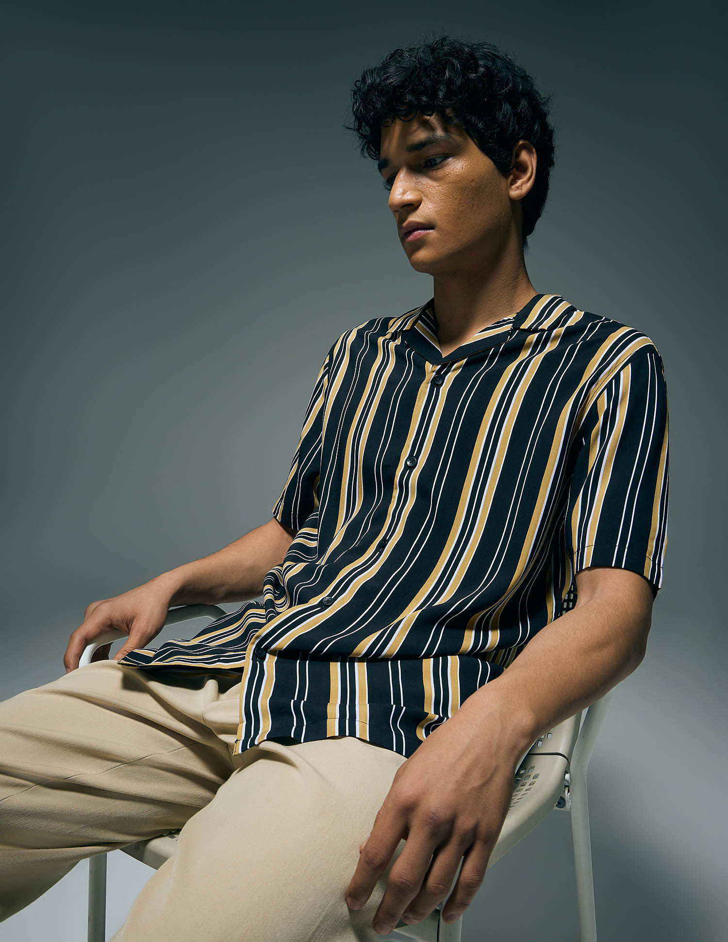 Flying Machine Vertical Striped Original Cuban Shirt