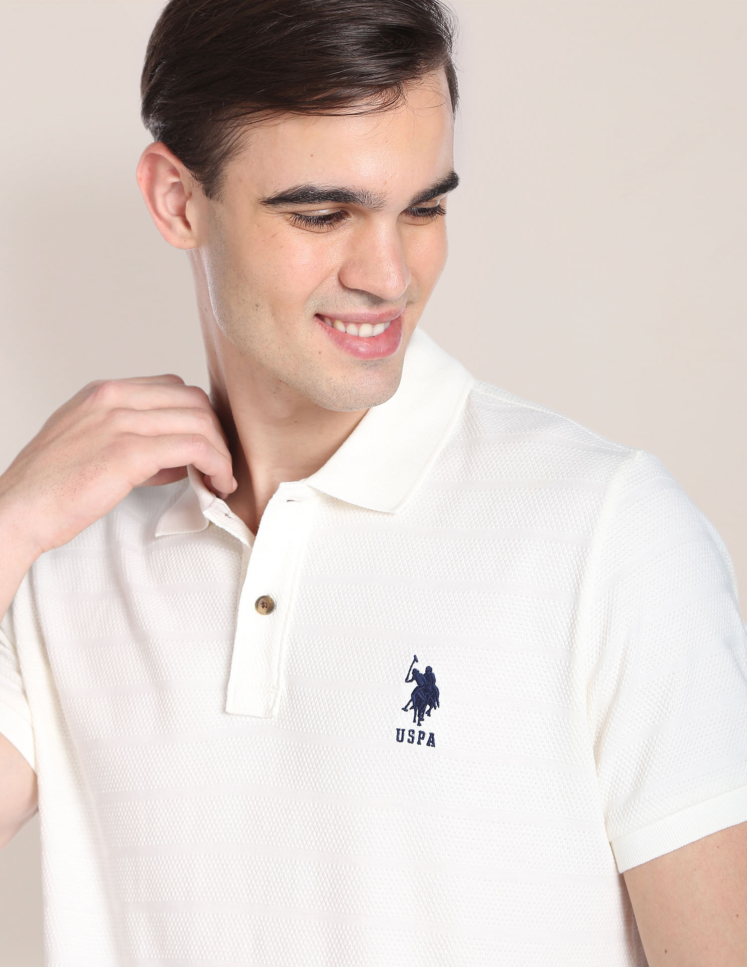 Buy U.S. Polo Assn. Horizontal Stripe Patterned Knit Polo Shirt