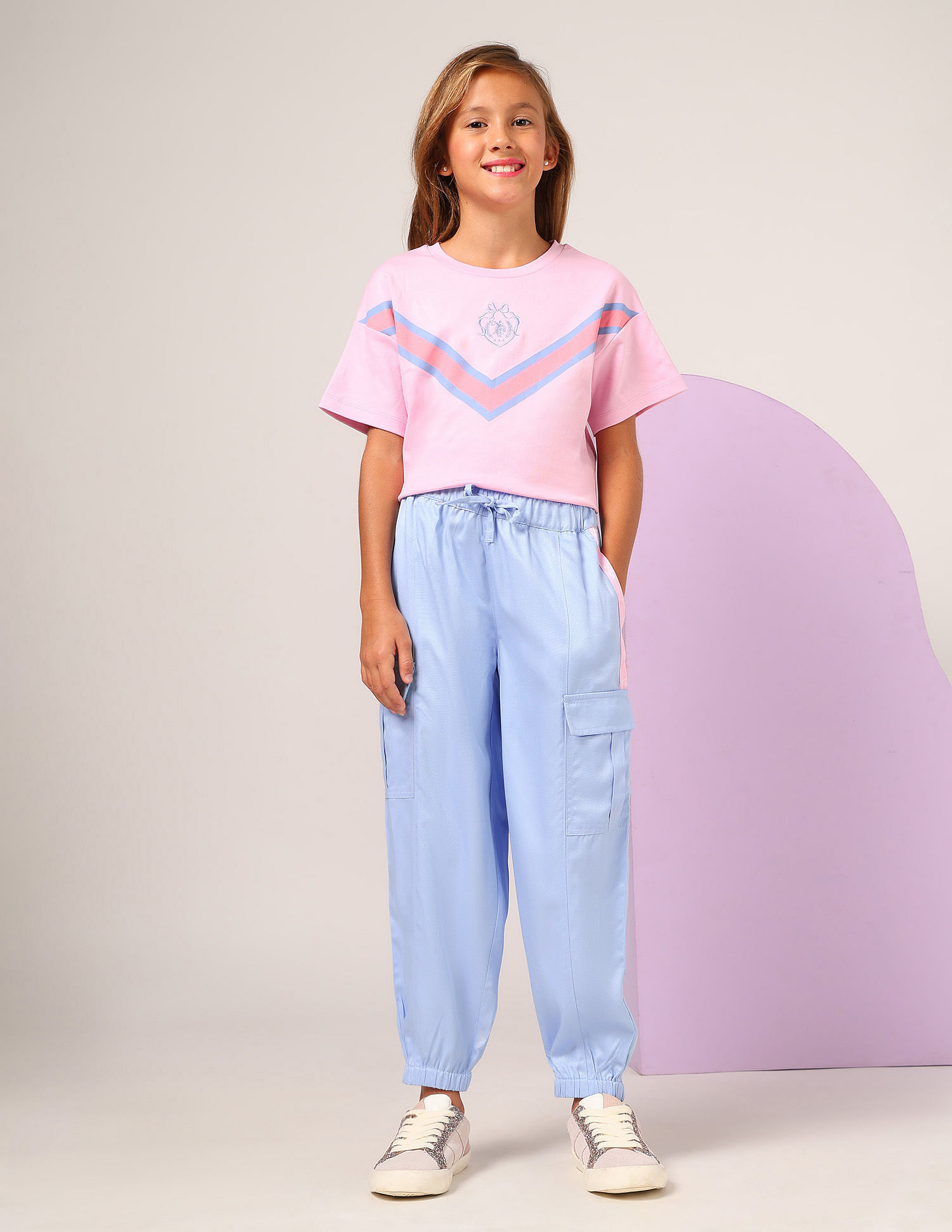 U.S. Polo Assn. Kids Girls Wide Leg Fit Cargo Trousers