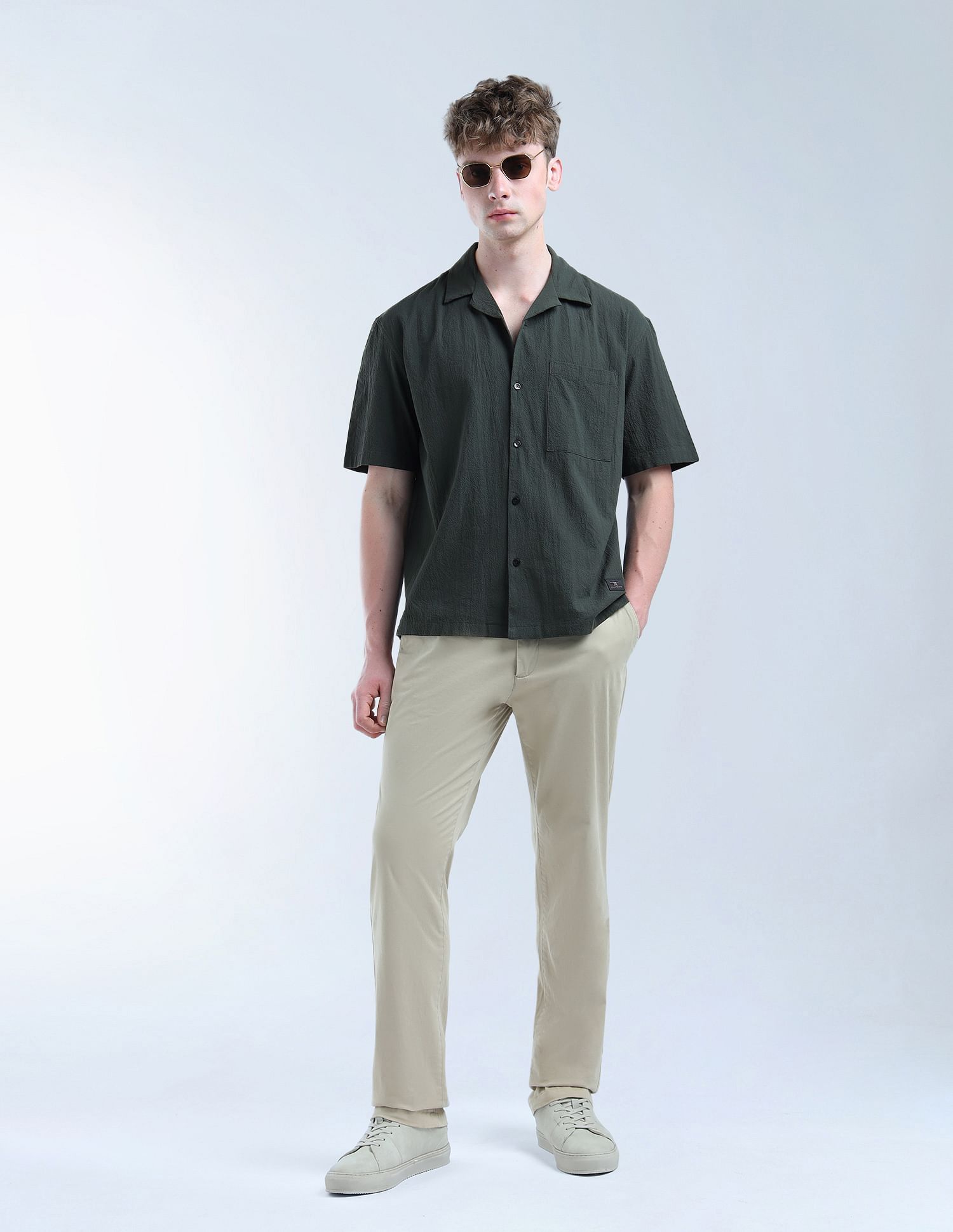 Flying Machine Textured Oversized Fit Digitopia Shirt