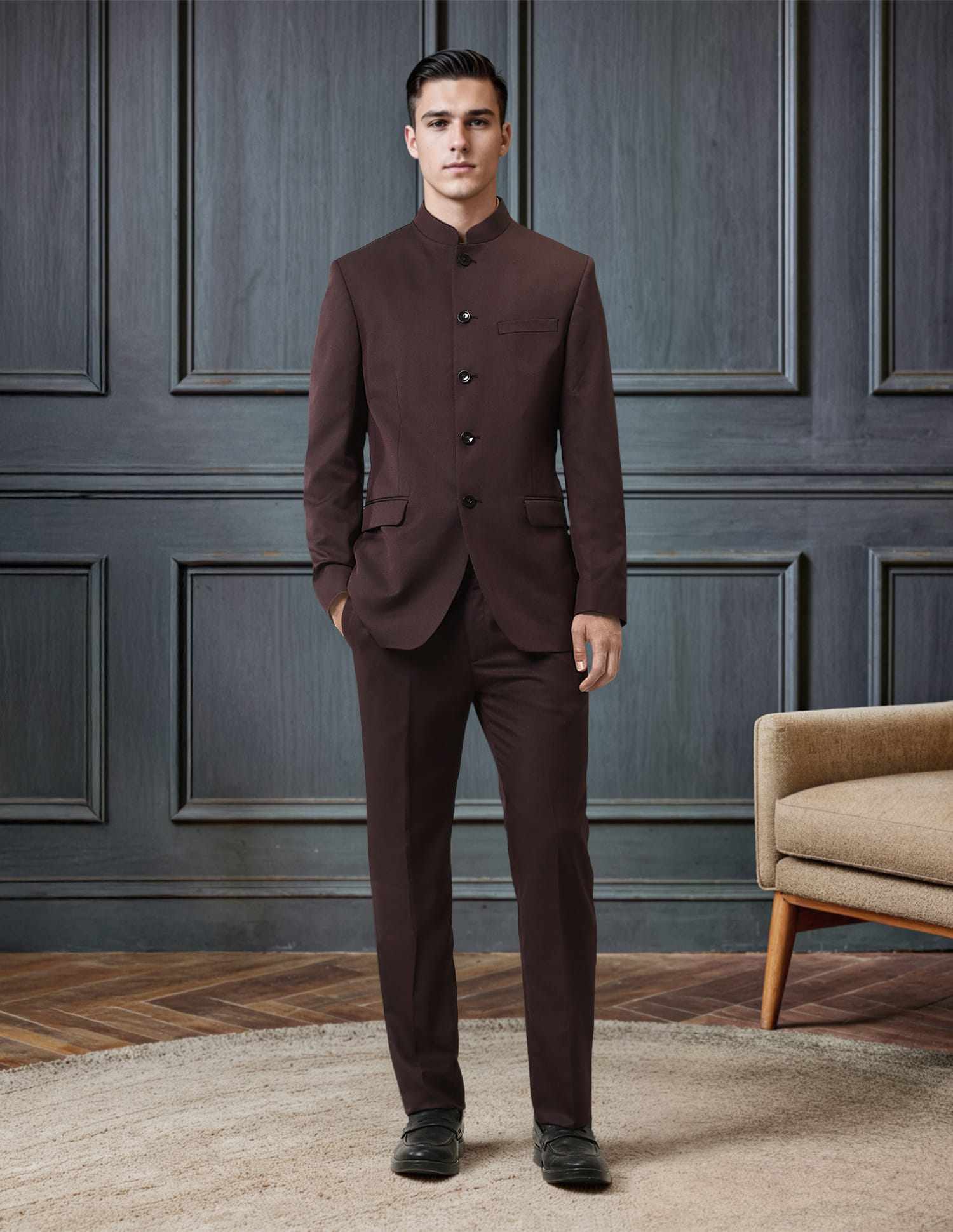 Buy Arrow Mandarin Collar Two Piece Ceremony Suit