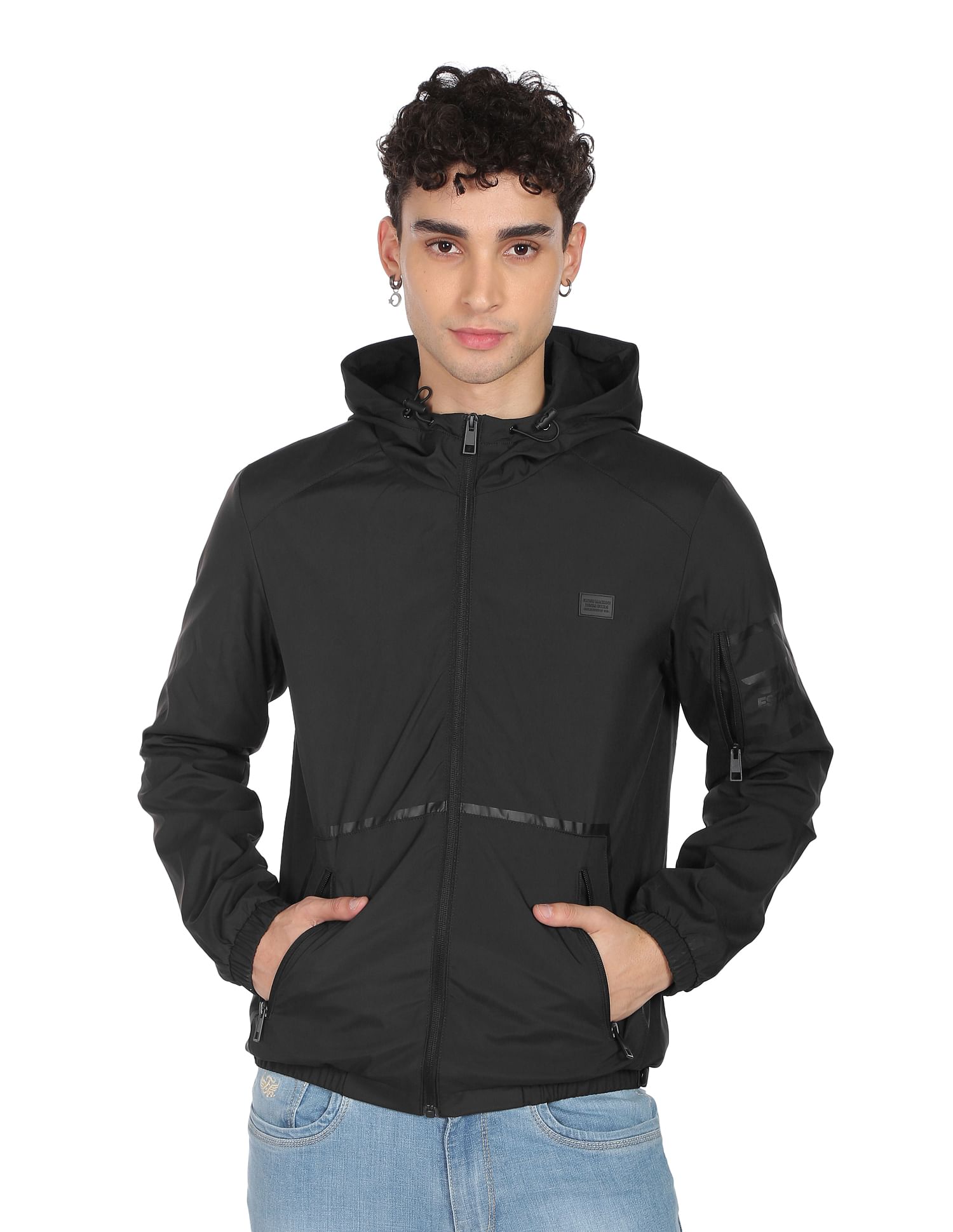 Flying Machine Solid Hooded Jacket