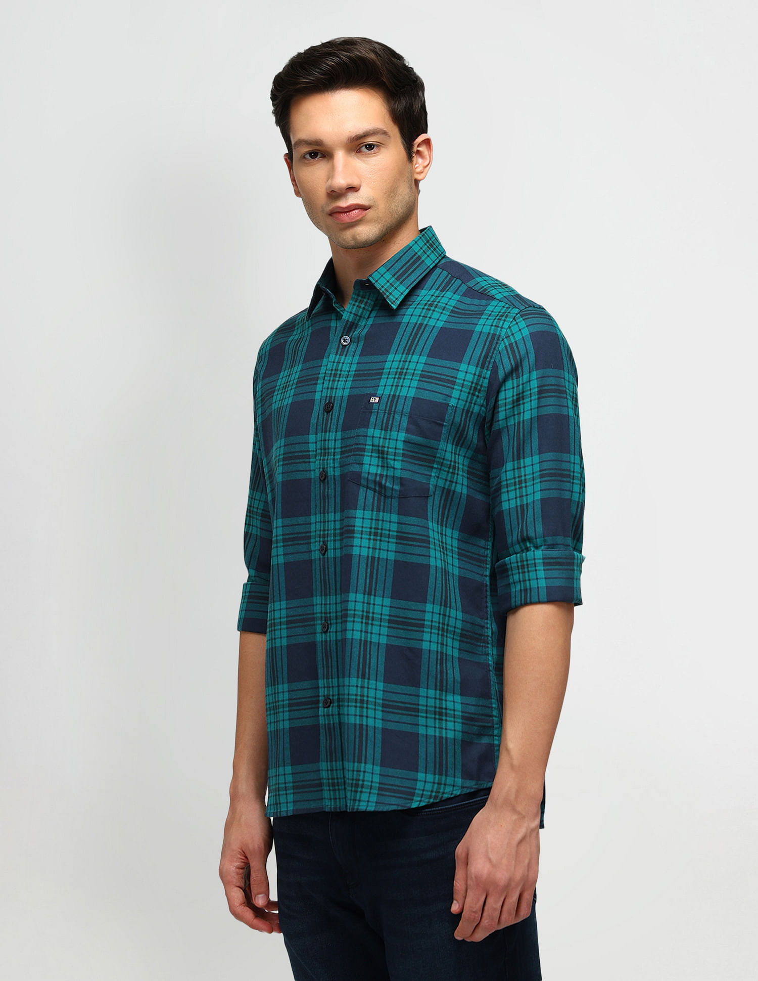 Arrow Sport Slim Fit Tartan Checked Shirt