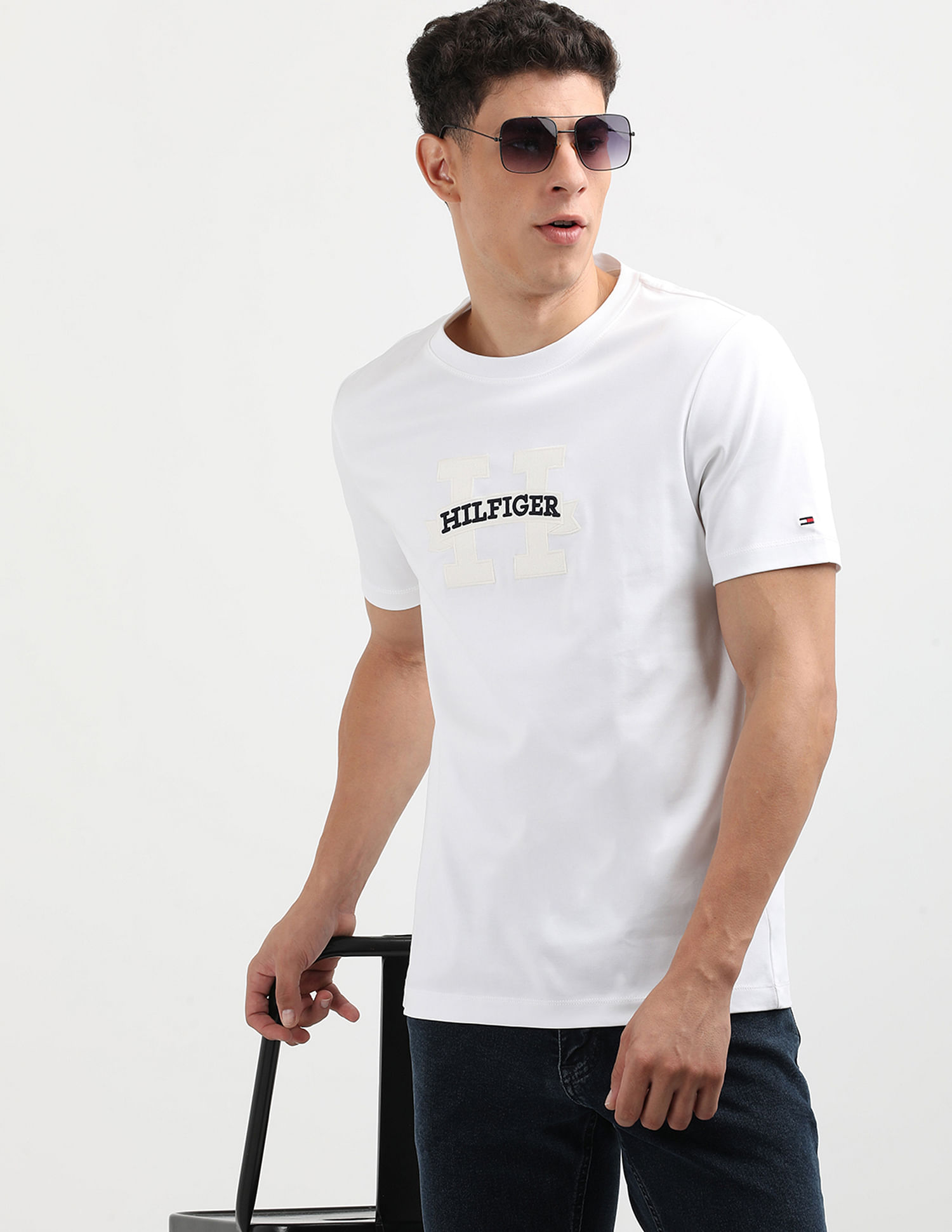 Tommy Hilfiger Round Neck Scroll Graphic T-Shirt