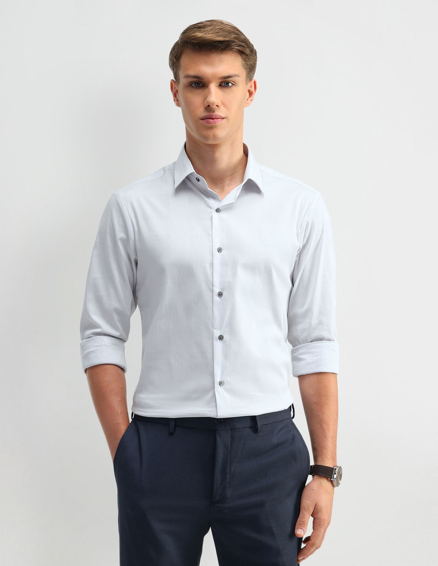 Arrow Newyork Brooklyn Fit Pinstriped Shirt