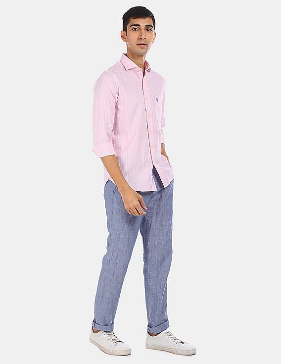 pink long sleeve polo mens