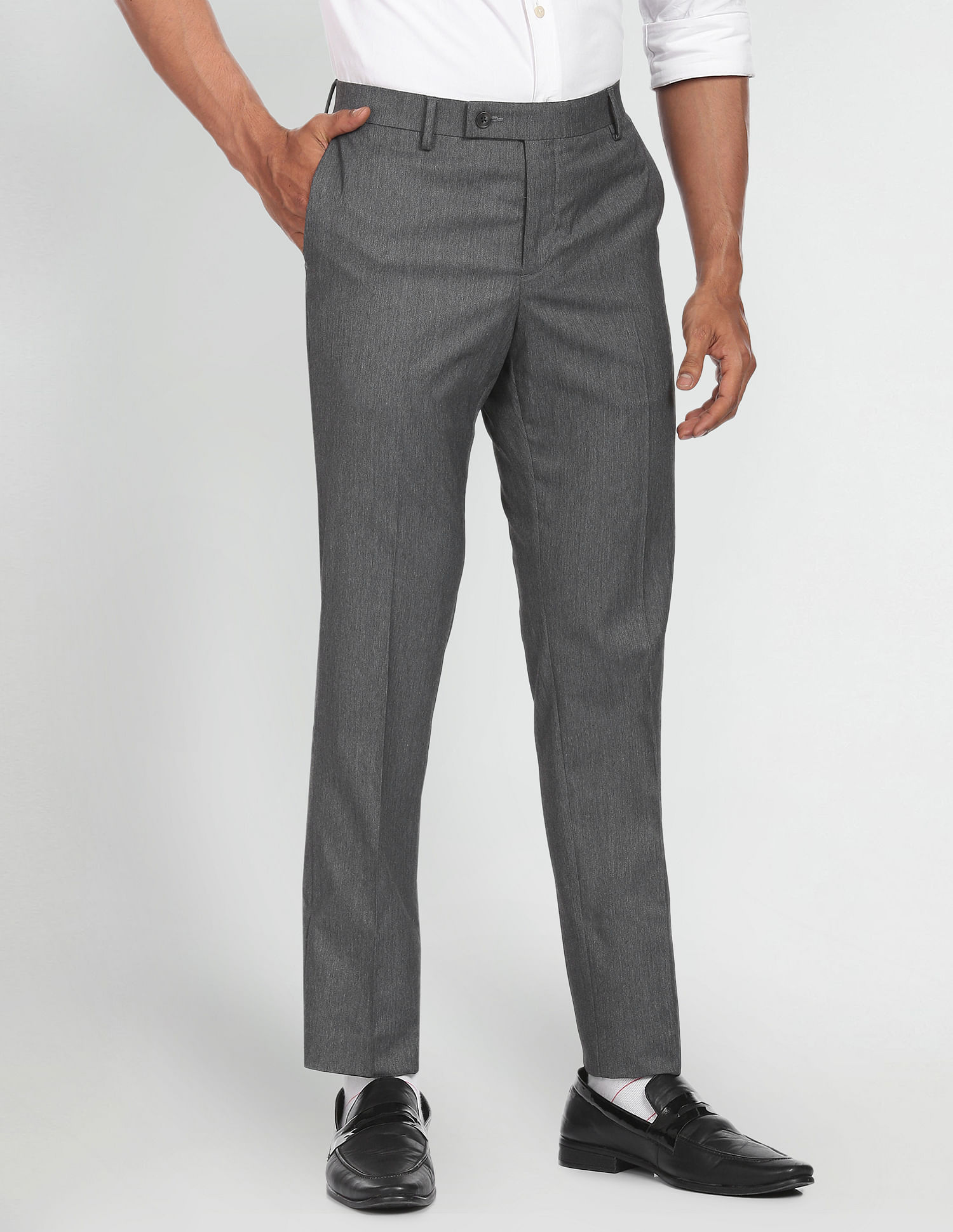 Arrow Heathered Hudson Tailored Fit Trousers