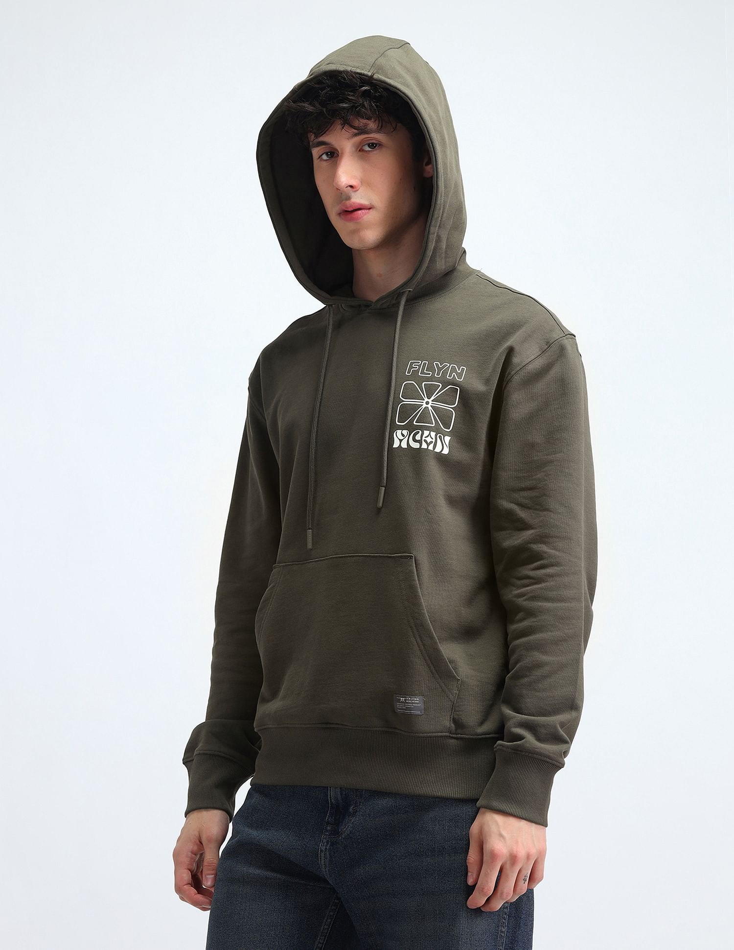 Flying Machine Hooded Relaxed Fit Sweatshirt