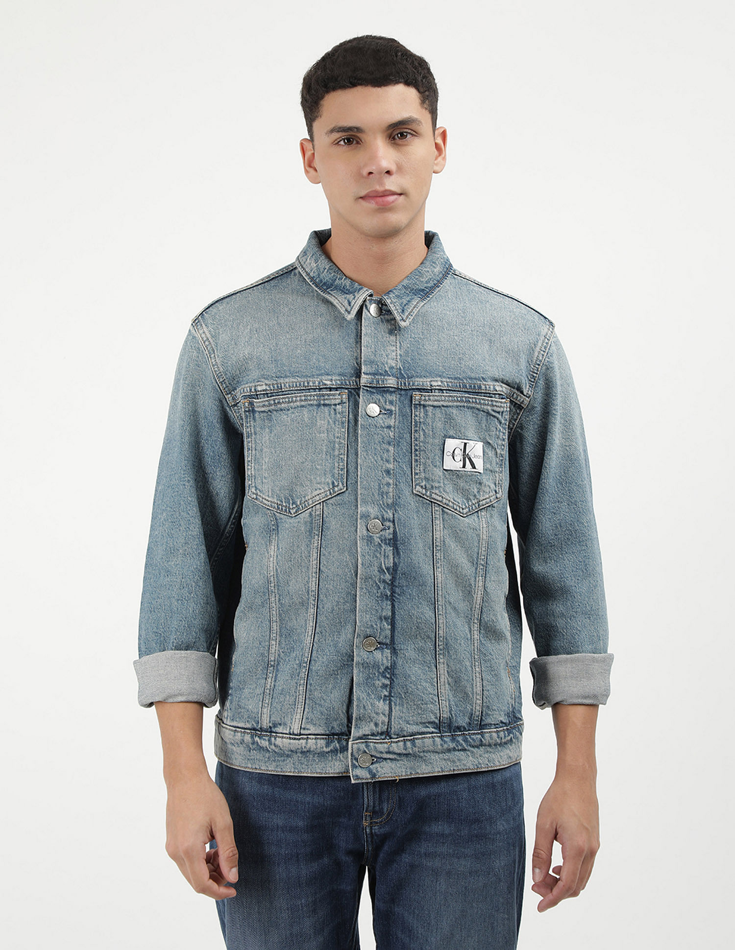 Calvin Klein Jeans Slim Fit Solid Denim Jacket