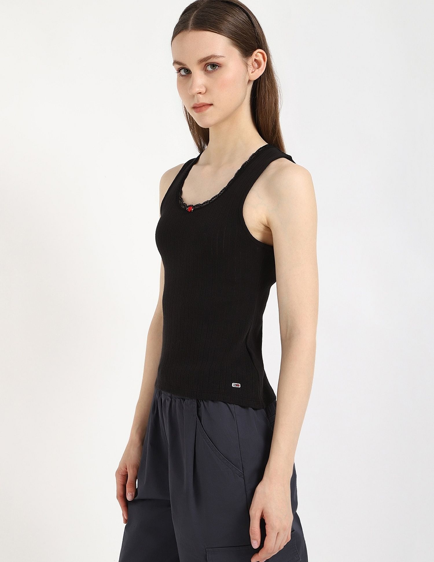 Tommy Hilfiger Slim-Fit Cotton U-Neck Top