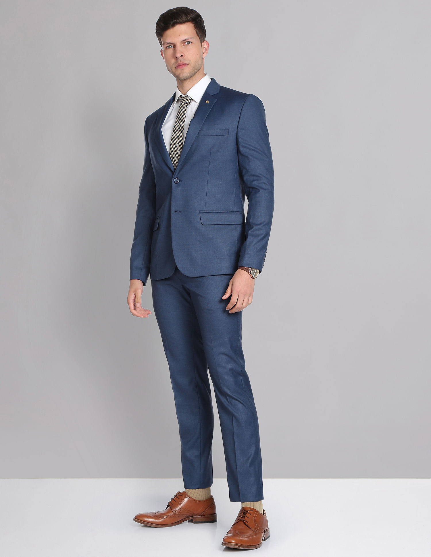 AD by Arvind Solid Dobby Evening Two Piece Suit