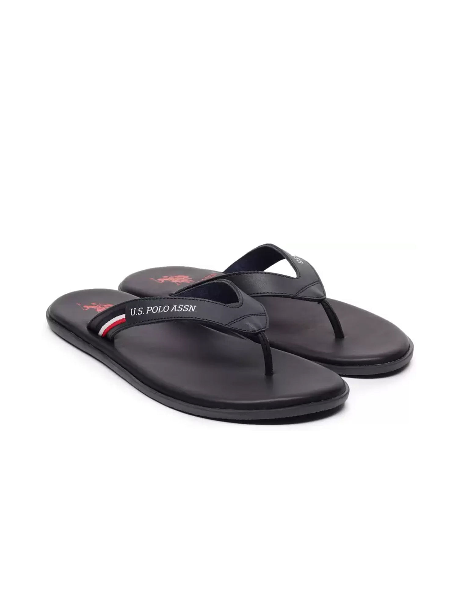 U.S. Polo Assn. Men Leather Wanor Flip Flops
