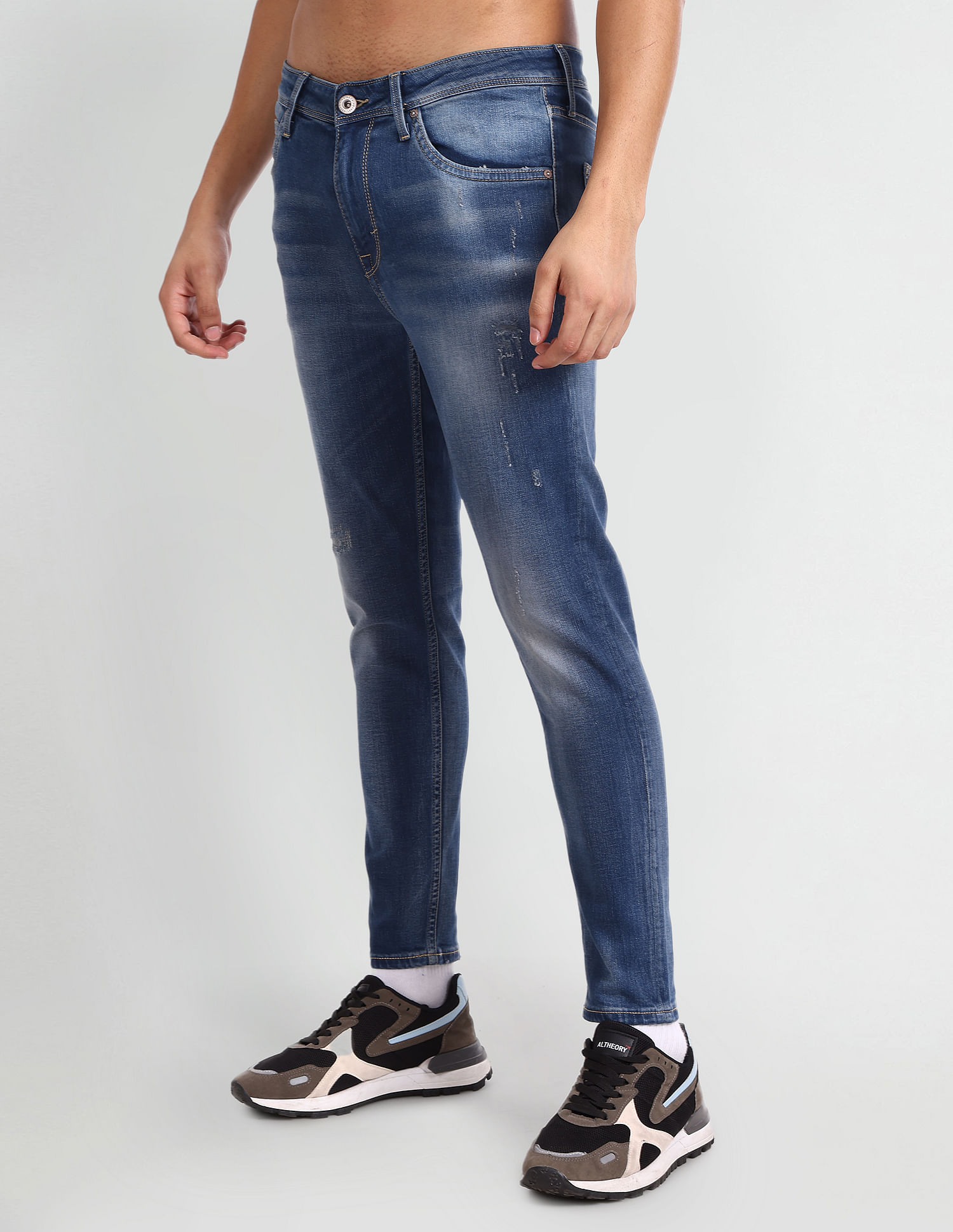 Flying Machine Mid Rise Morrison  Skinny Cropped Fit Jeans