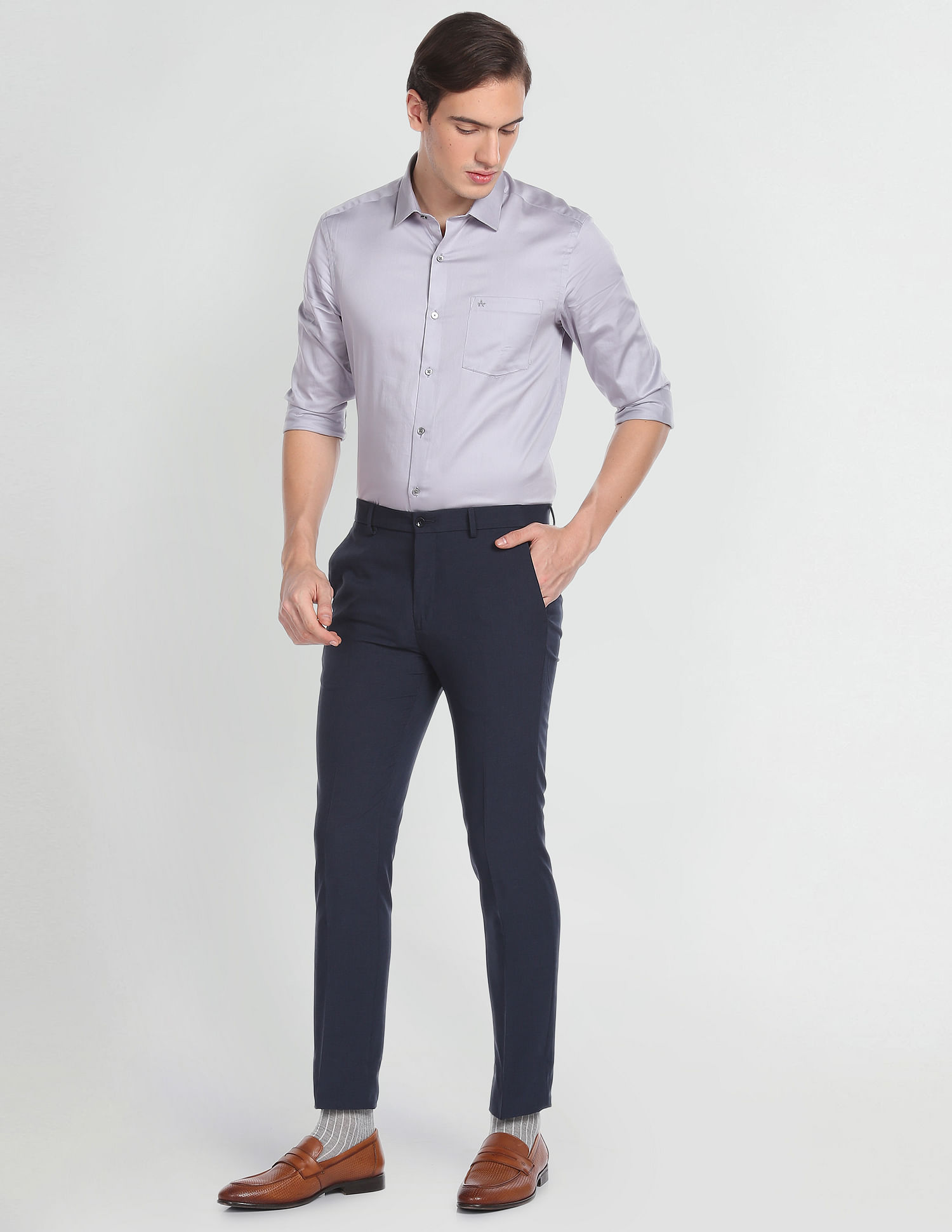 Dolce & Gabbana Blue Purple Jacquard Formal Trouser Dress Men's Pants
