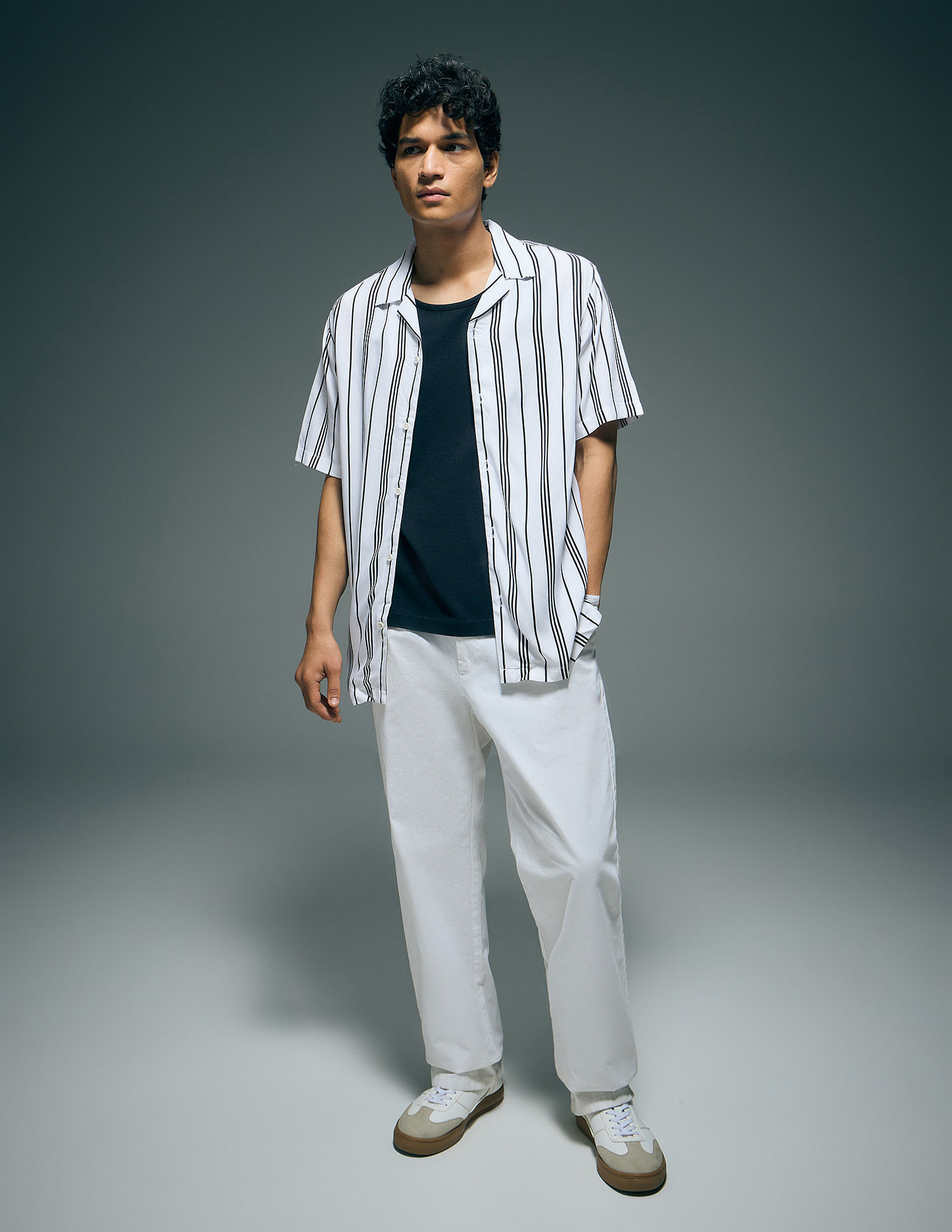 Flying Machine Vertical Striped Original Cuban Shirt