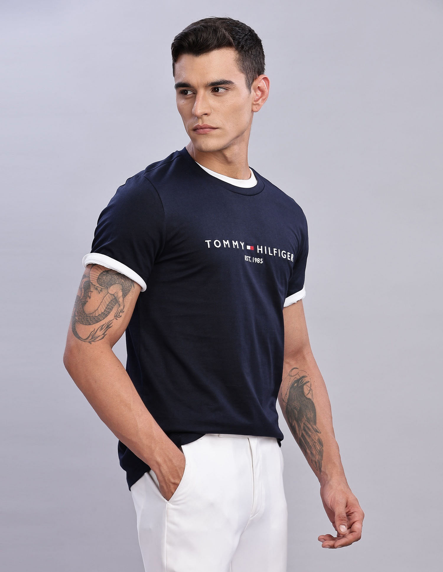 Tommy Hilfiger Mens Blue Logo T-Shirt