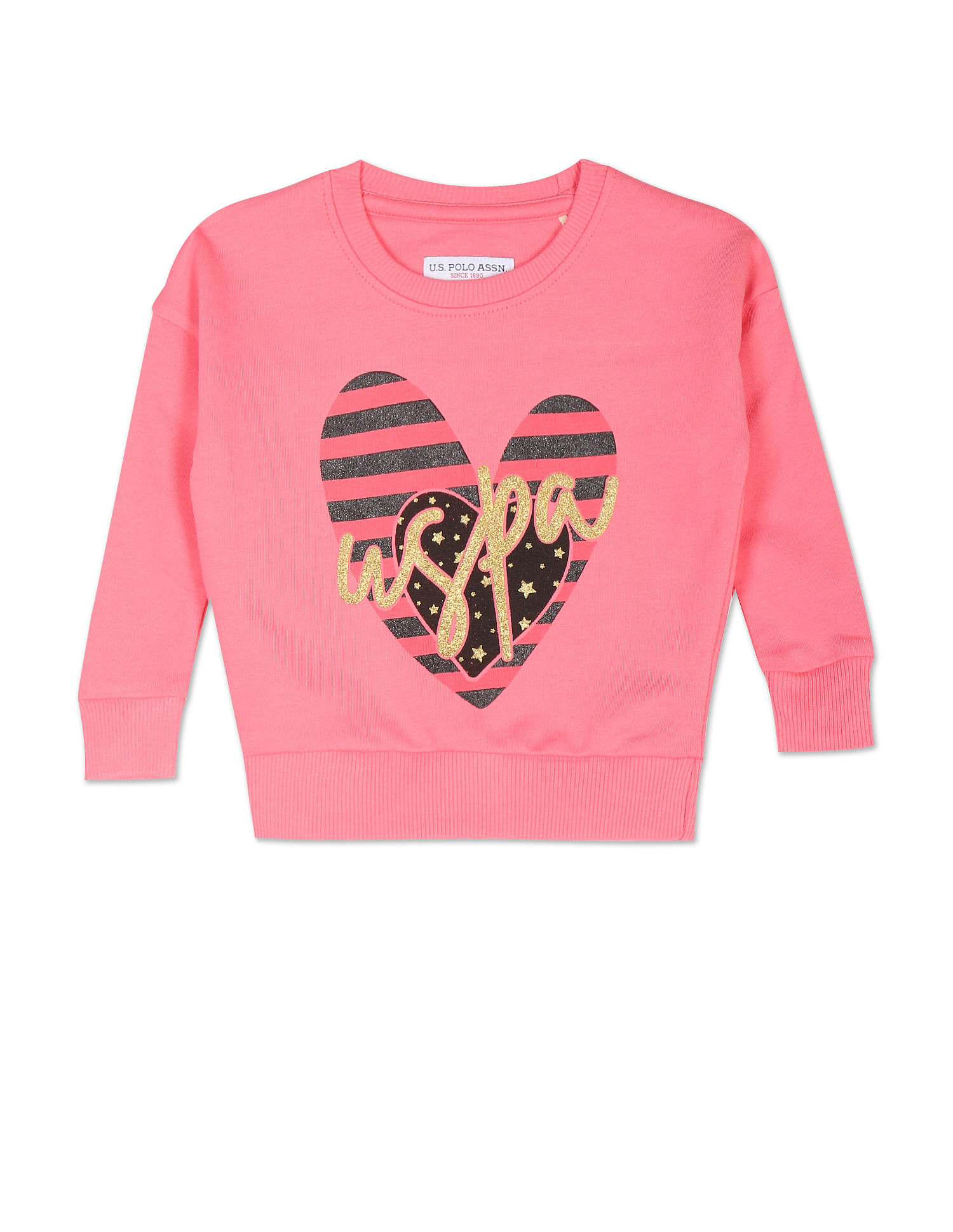 U.S. Polo Assn. Kids Crew Neck Graphic Print Sweatshirt