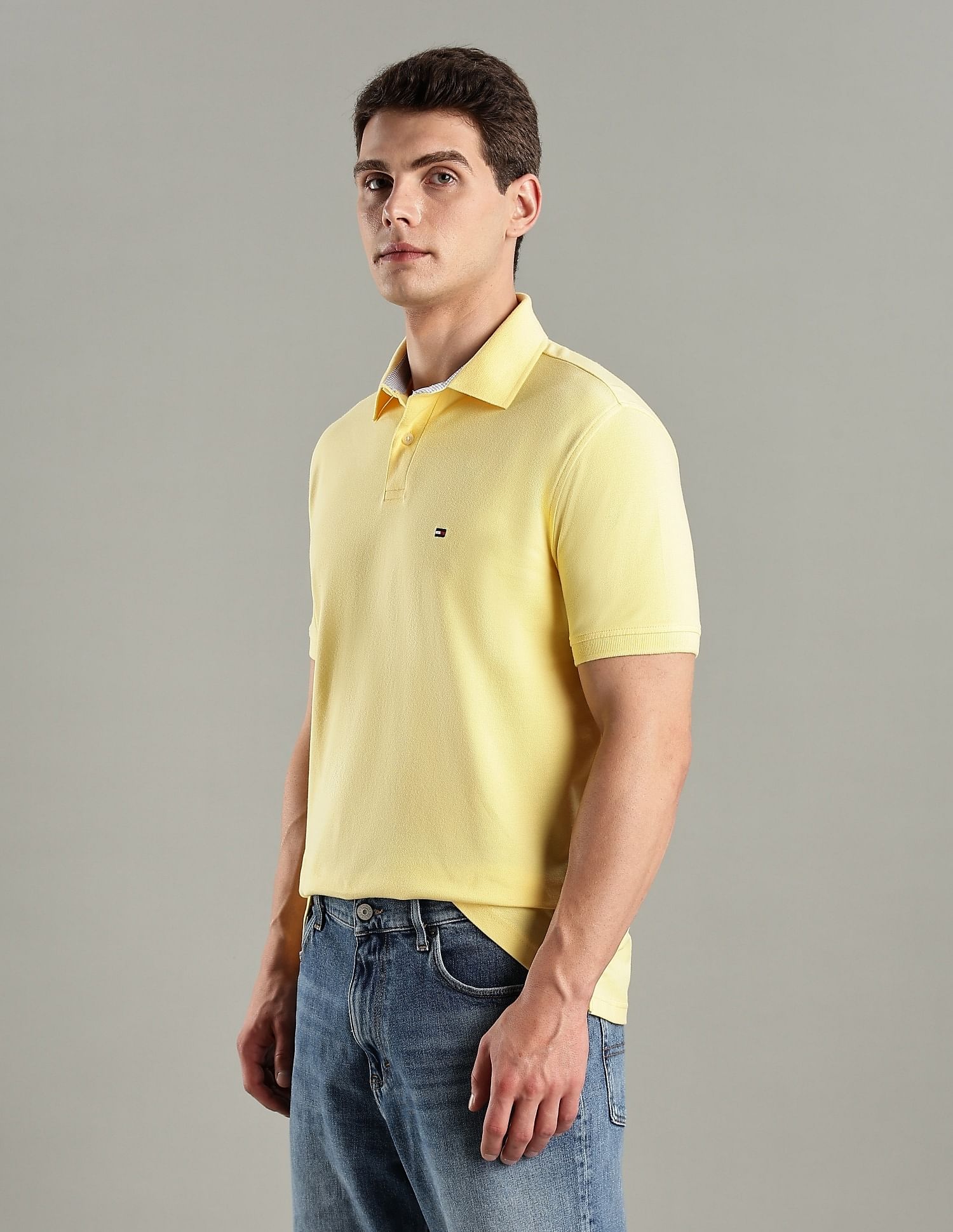 Tommy Hilfiger Solid Regular-Fit Cotton Polo T-Shirt