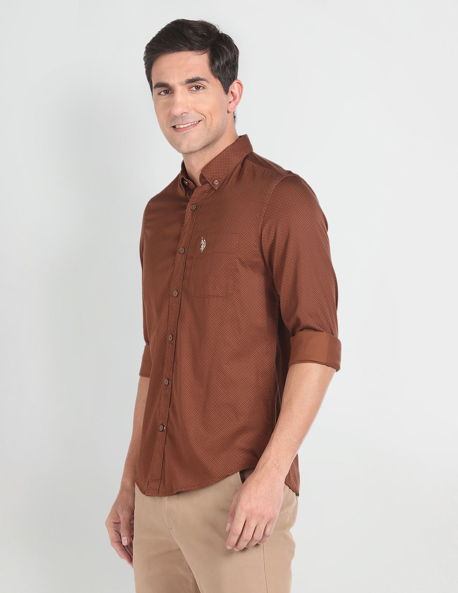 U.S. Polo Assn. Denim Co. Geometric Print Cotton Shirt