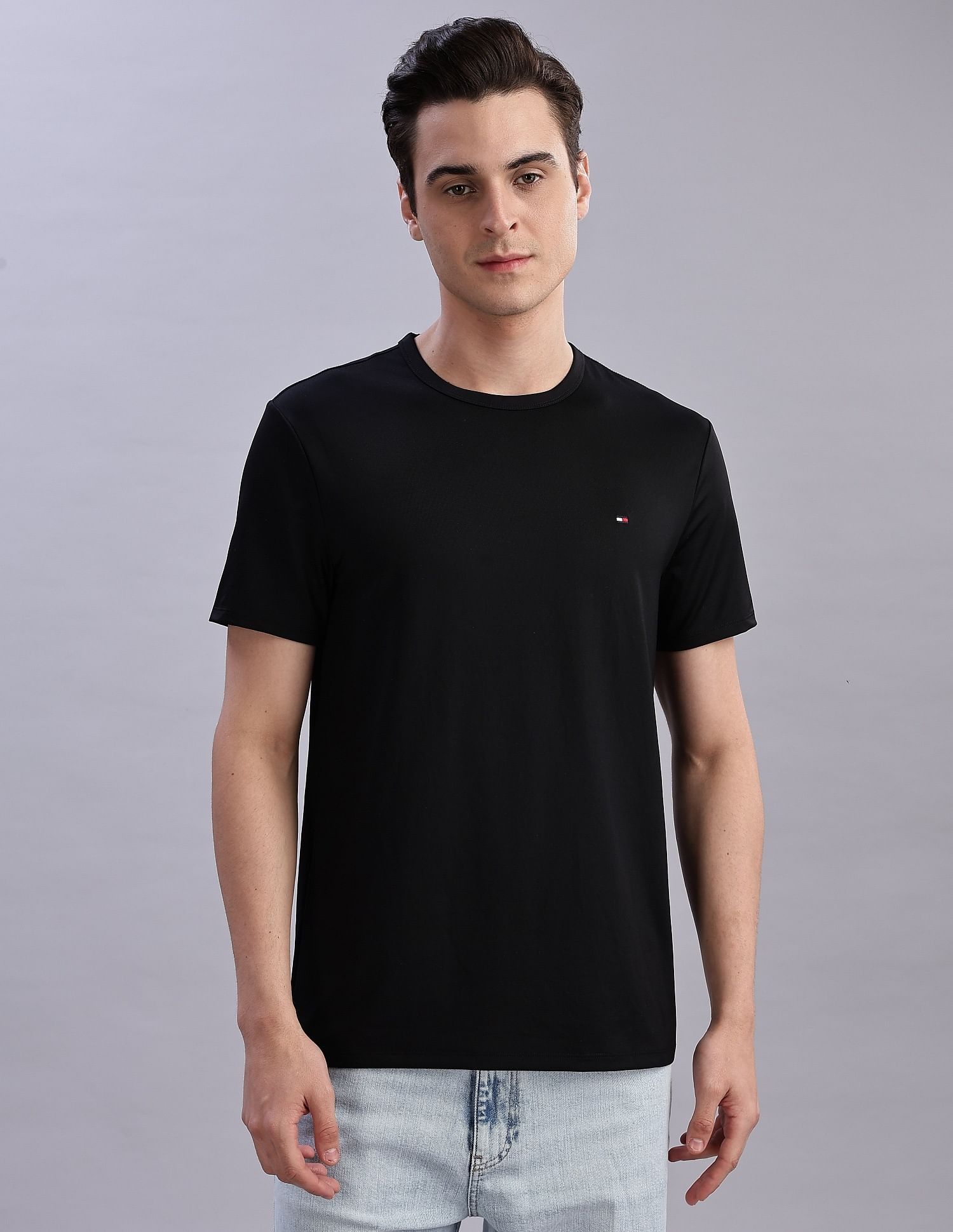 Tommy Hilfiger Solid Regular-Fit Polyester T-Shirts