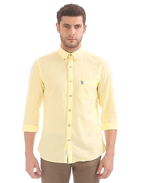 U.S. Polo Assn. Regular Fit Cotton Linen Shirt